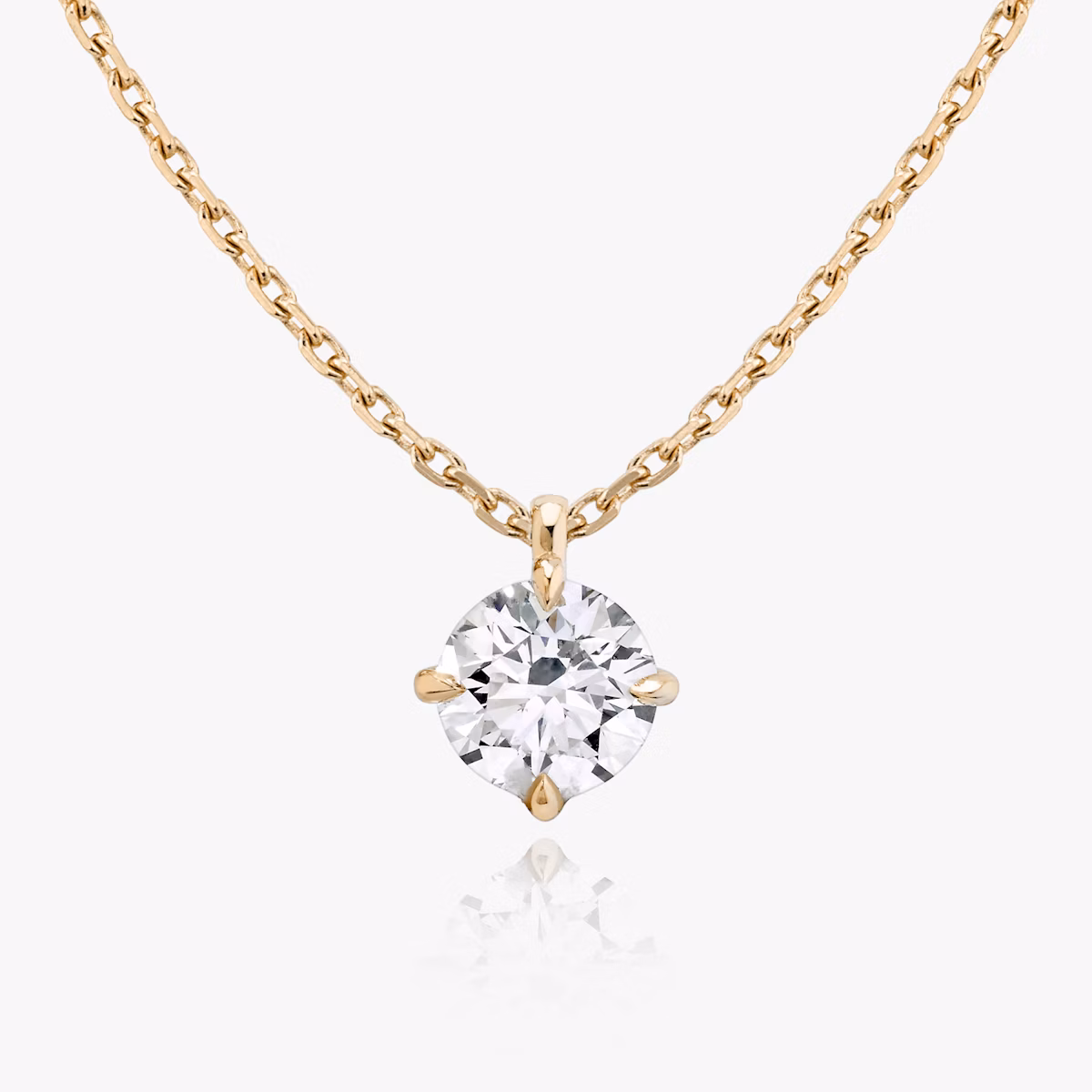 VRAI Solitaire Pendant | Round Brilliant | 14k | Rose Gold | diamondColor: near-colorless | caratWeight: 2ct