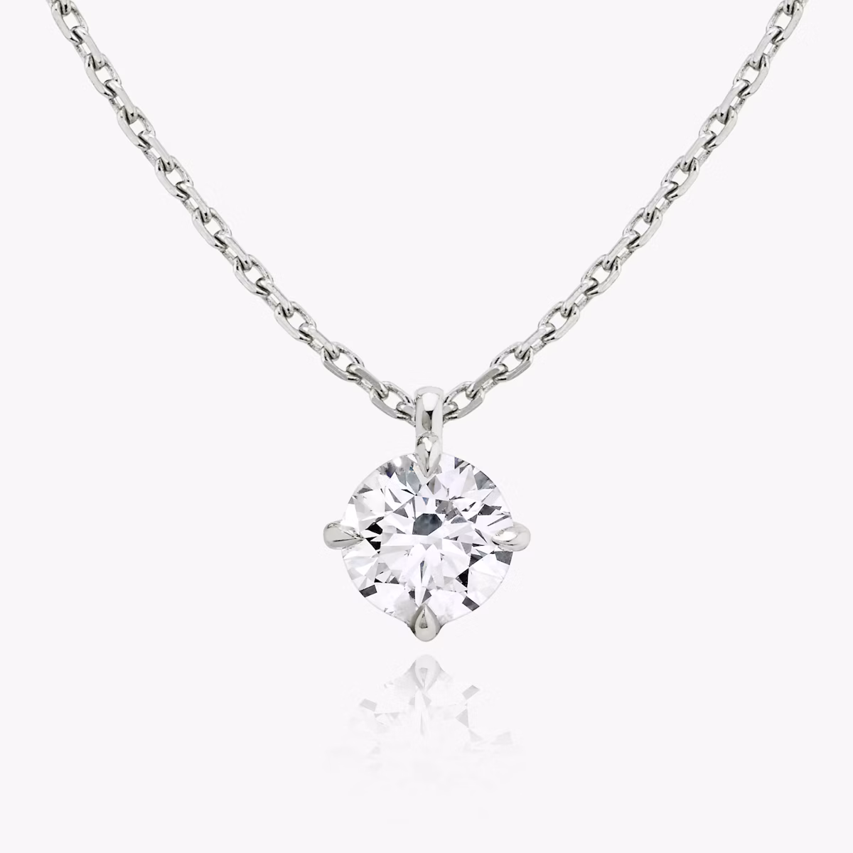VRAI Solitaire Pendant | Round Brilliant | 14k | White Gold | diamondColor: colorless | caratWeight: 2ct
