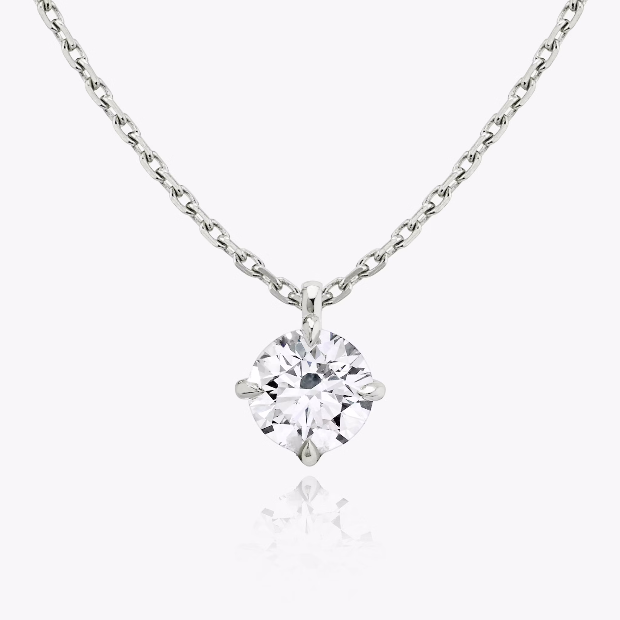 VRAI Solitaire Pendant | Round Brilliant | 14k | White Gold | caratWeight: other | diamondColor: near-colorless