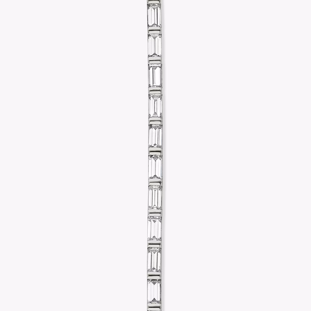 Baguette Tennis Bracelet | Baguette | 14k | White Gold | diamondSize: large | chainLength: 7