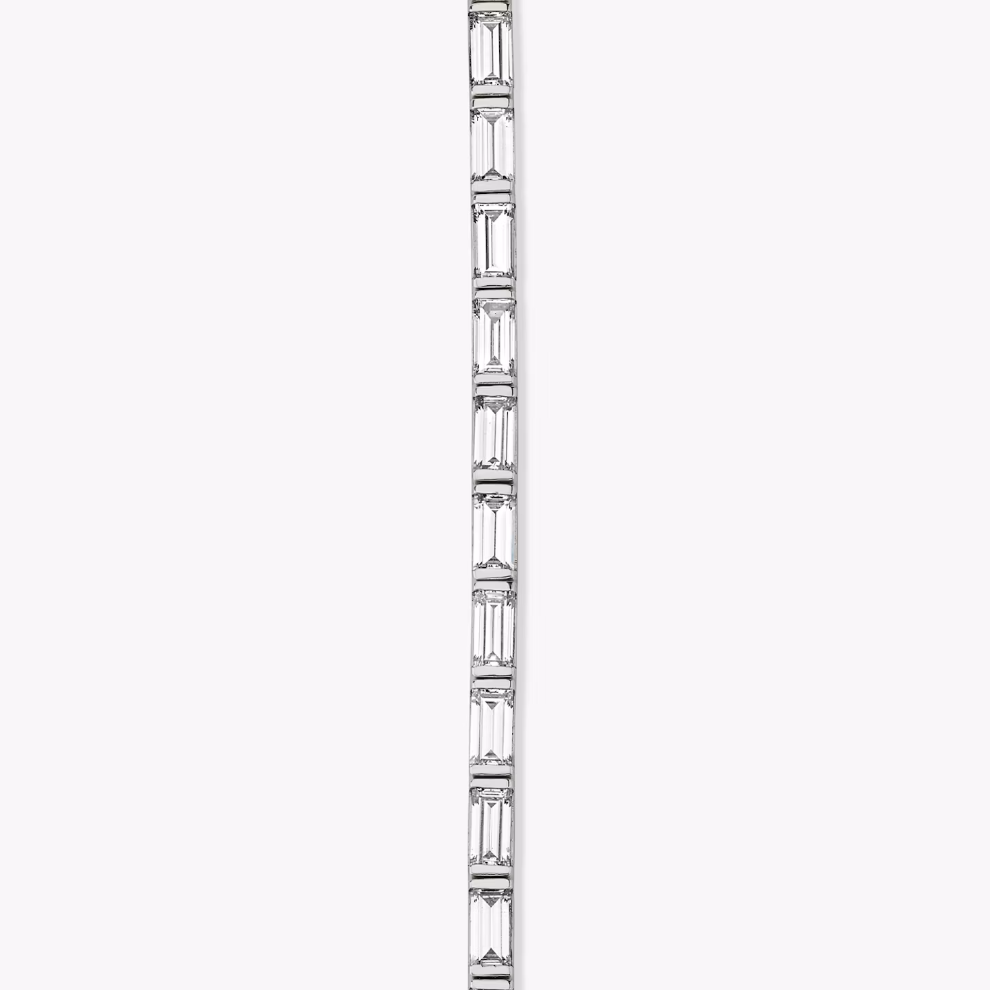 Baguette Tennis Bracelet | Baguette | 14k | White Gold | diamondSize: large | chainLength: 6.5