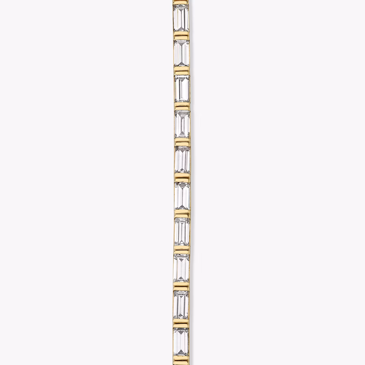 Baguette Tennis Bracelet | Baguette | 14k | Yellow Gold | diamondSize: large | chainLength: 7