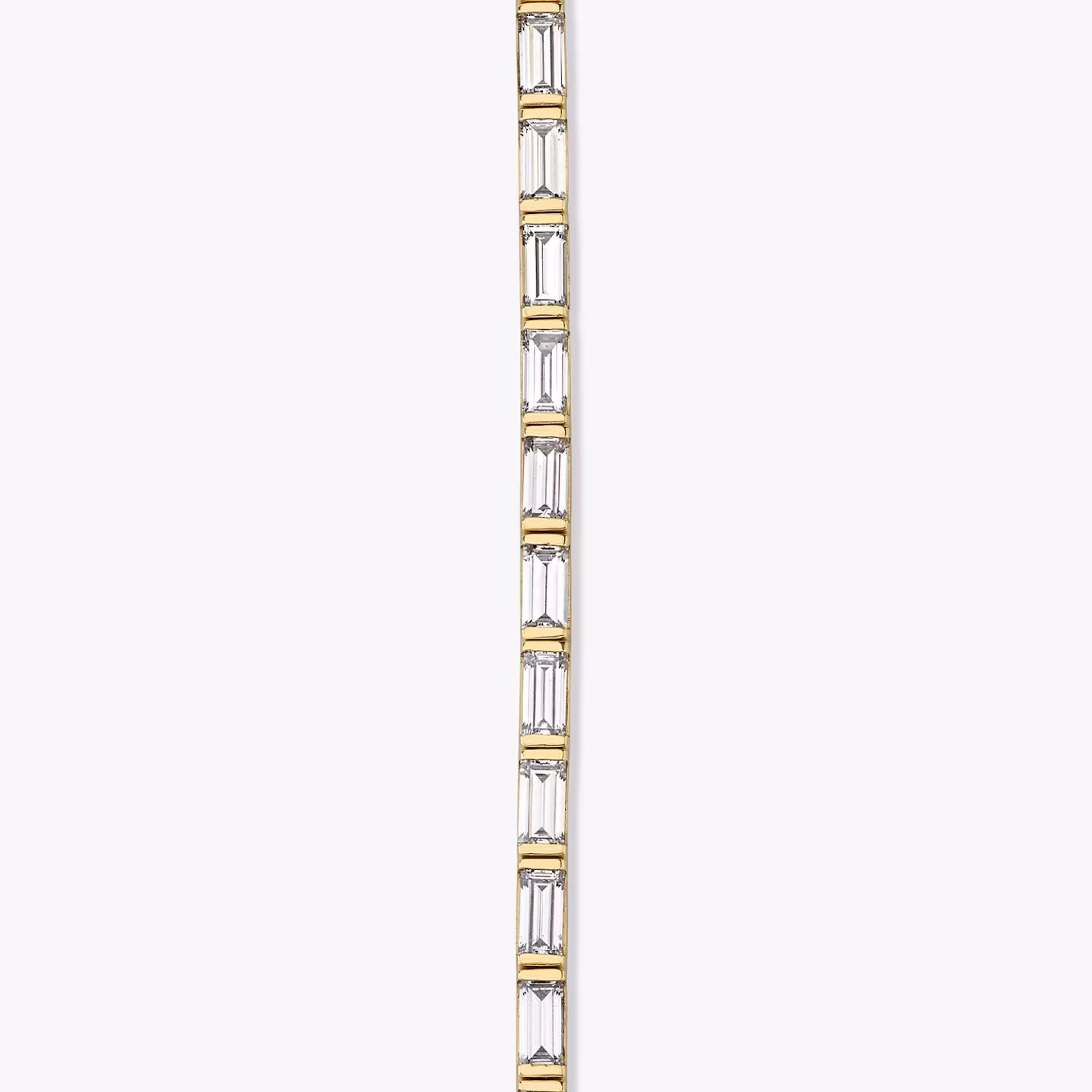 Baguette Tennis Bracelet | Baguette | 14k | Yellow Gold | diamondSize: large | chainLength: 6.5