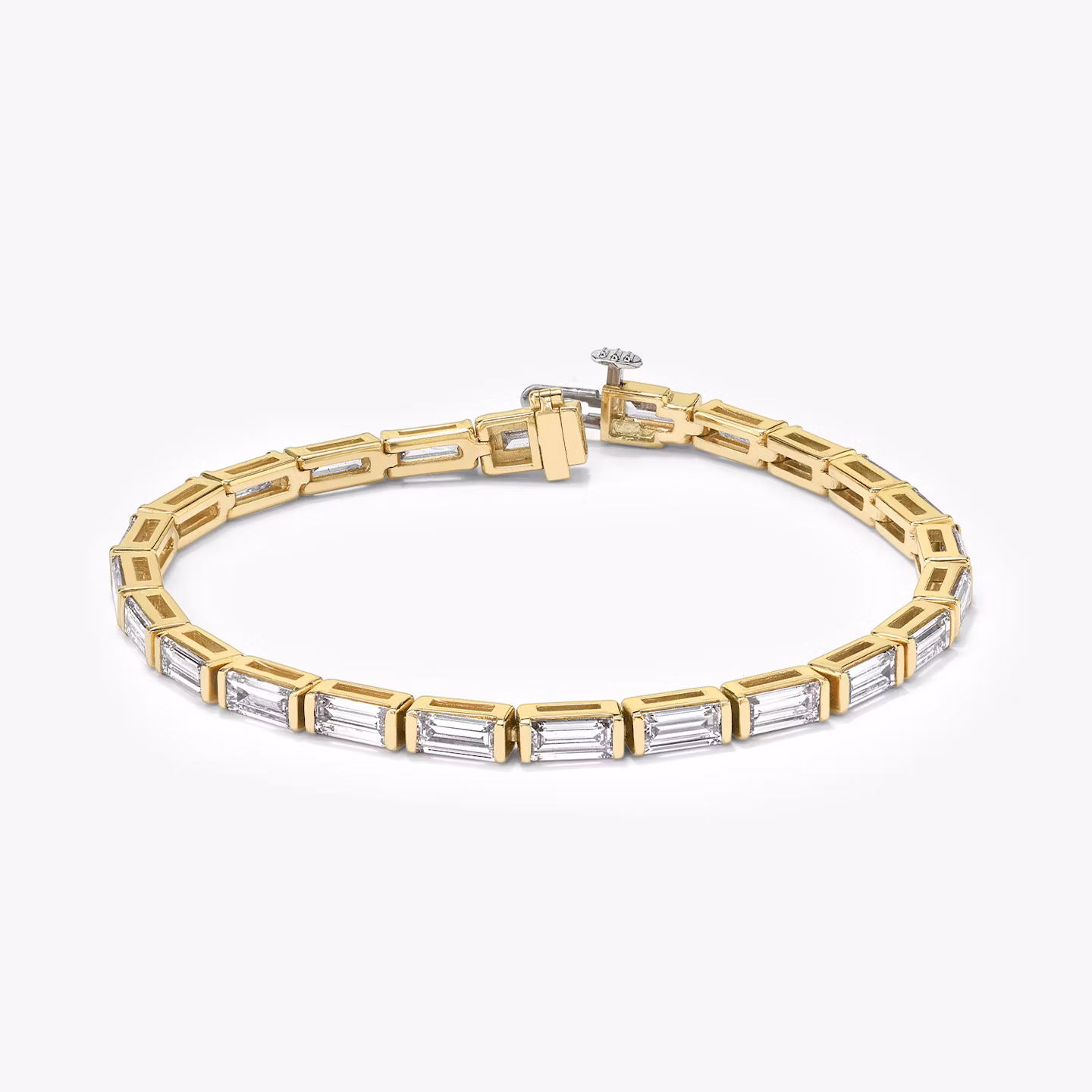 Baguette Tennis Bracelet | Baguette | 14k | Yellow Gold | diamondSize: large | chainLength: 7