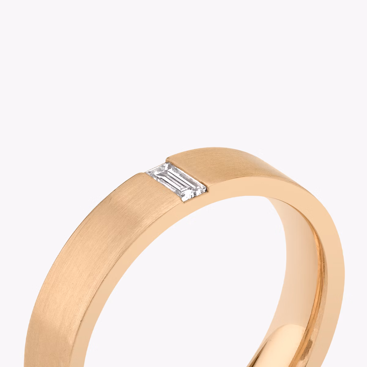Brushed Baguette Band | Baguette | 14k | Rose Gold