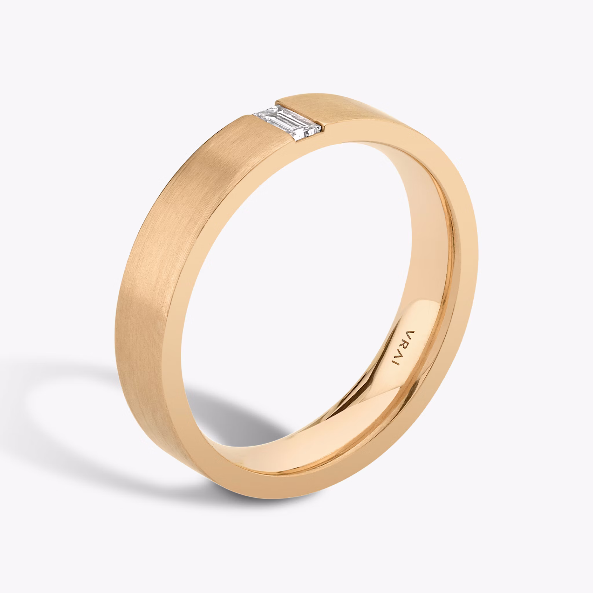 Brushed Baguette Band | Baguette | 14k | Rose Gold