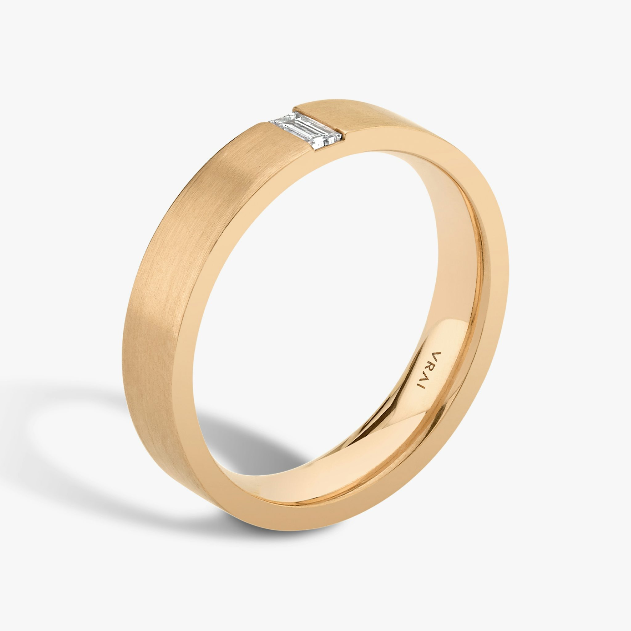 Brushed Baguette Band | Baguette | 14k | Rose Gold