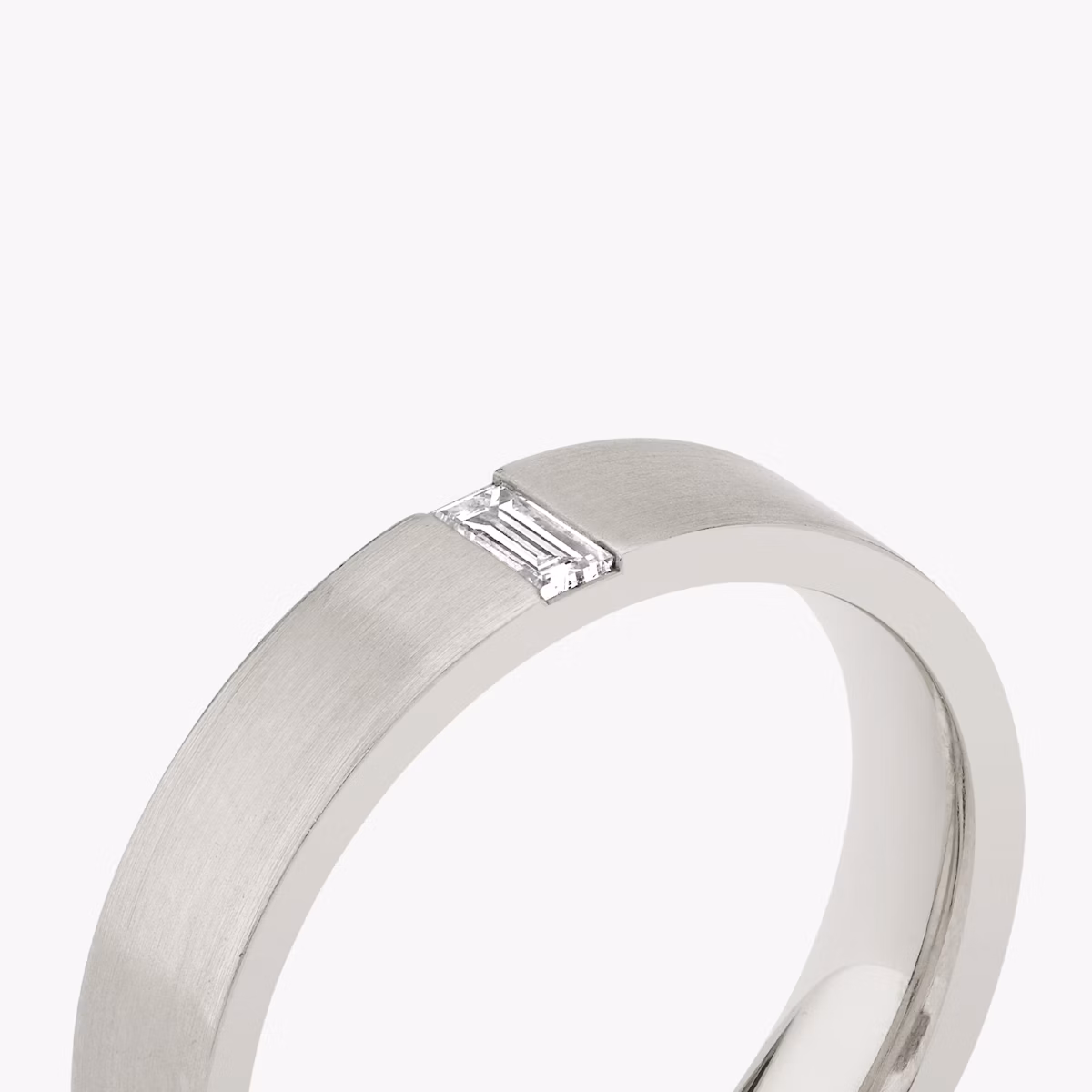 Brushed Baguette Band | Baguette | Platinum