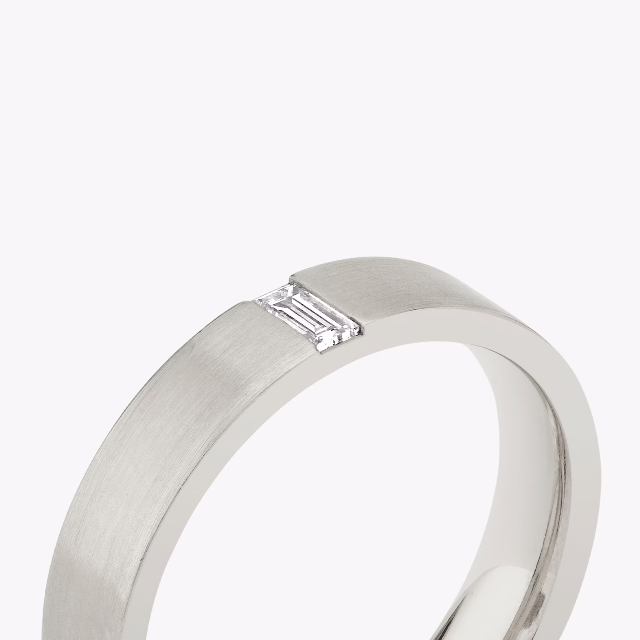 Brushed Baguette Band | Baguette | 18k | White Gold