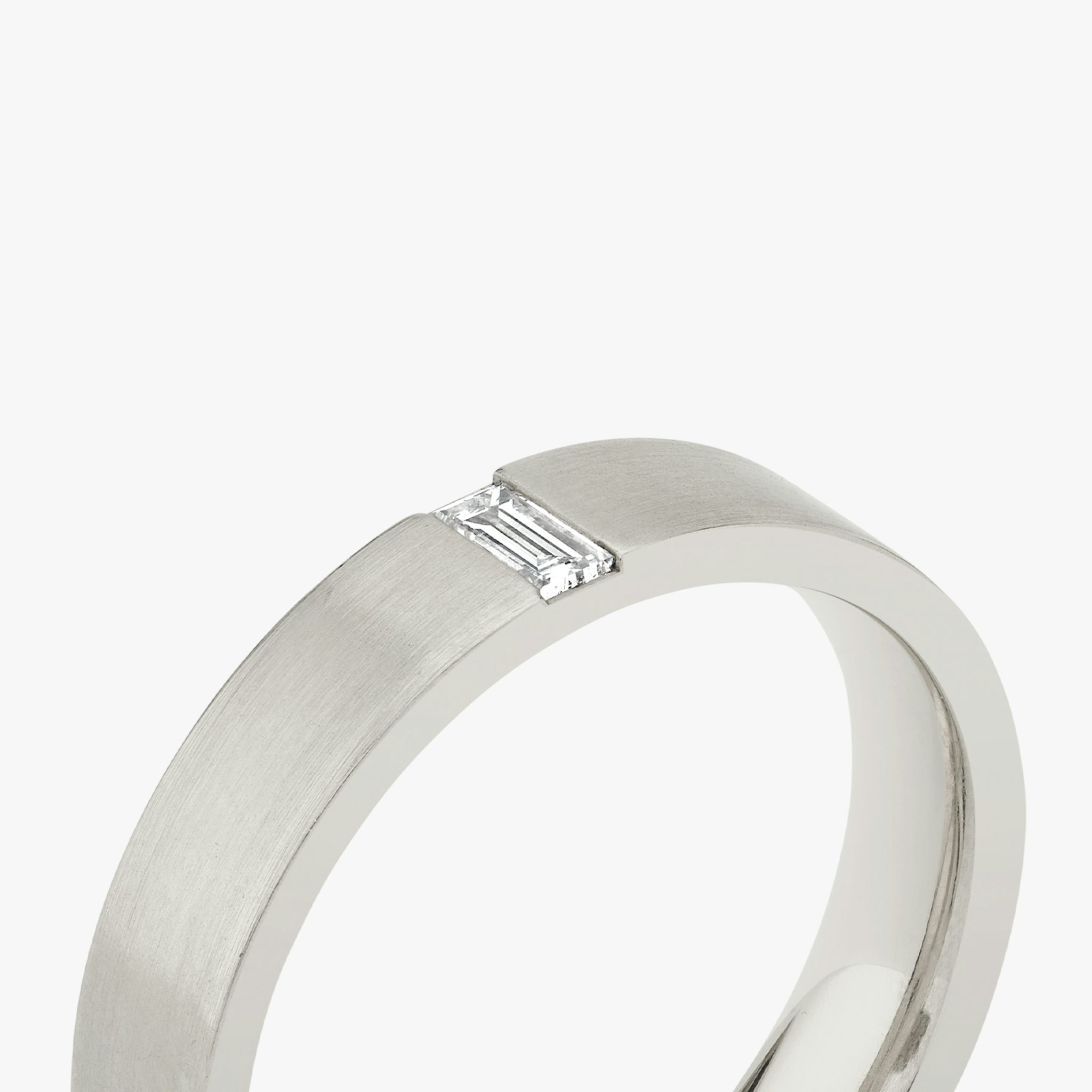 Brushed Baguette Band | Baguette | 18k | White Gold