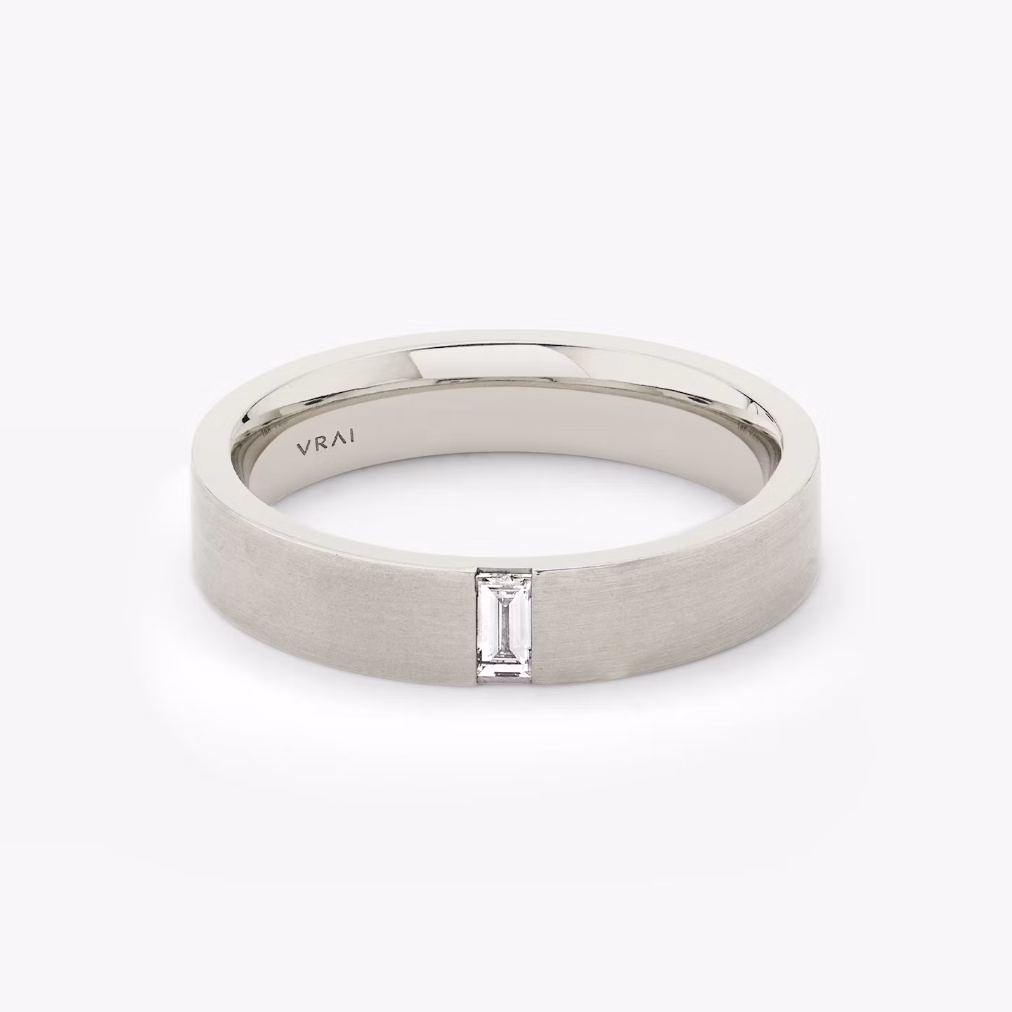 Brushed Baguette Band Baguette | Platinum