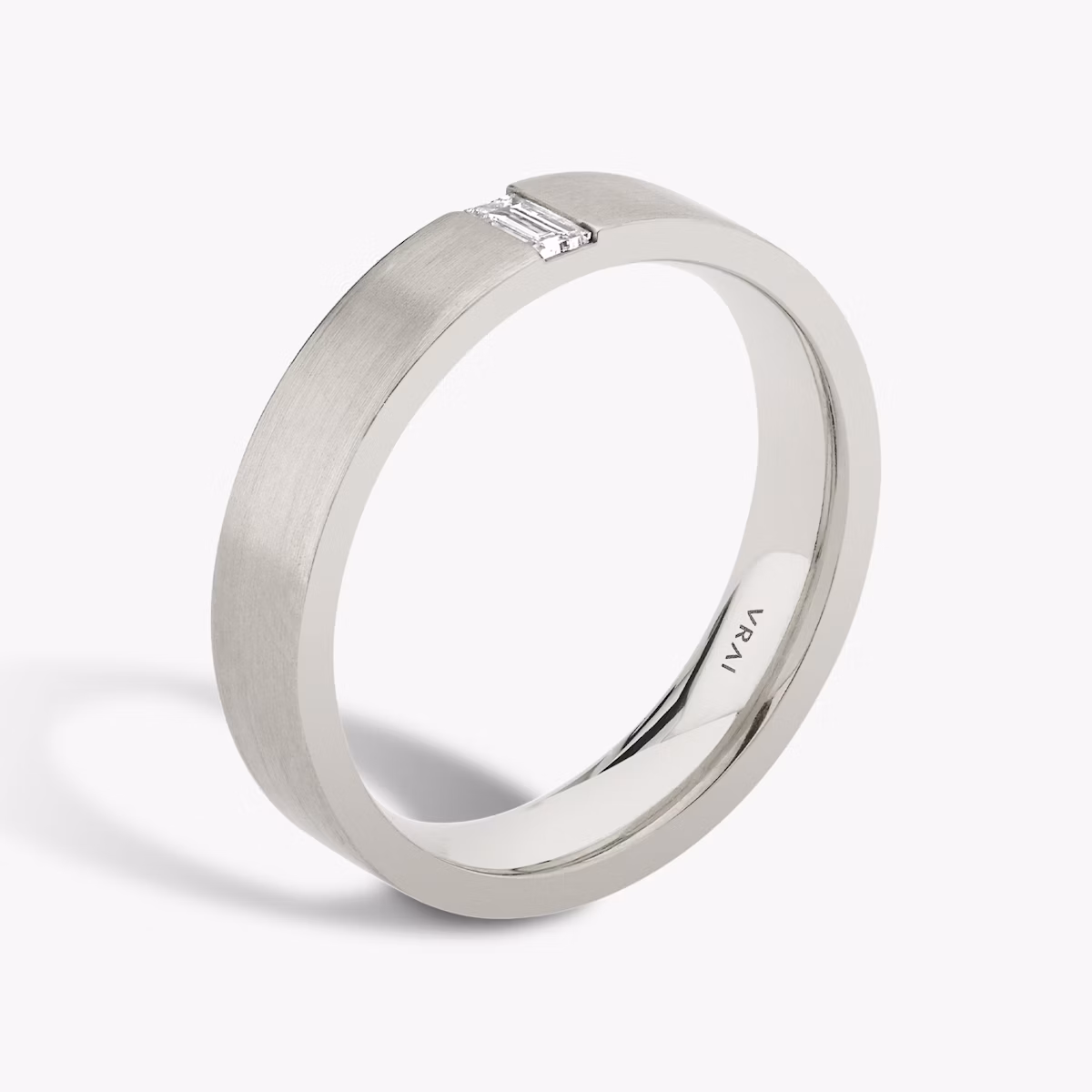 Brushed Baguette Band | Baguette | Platinum