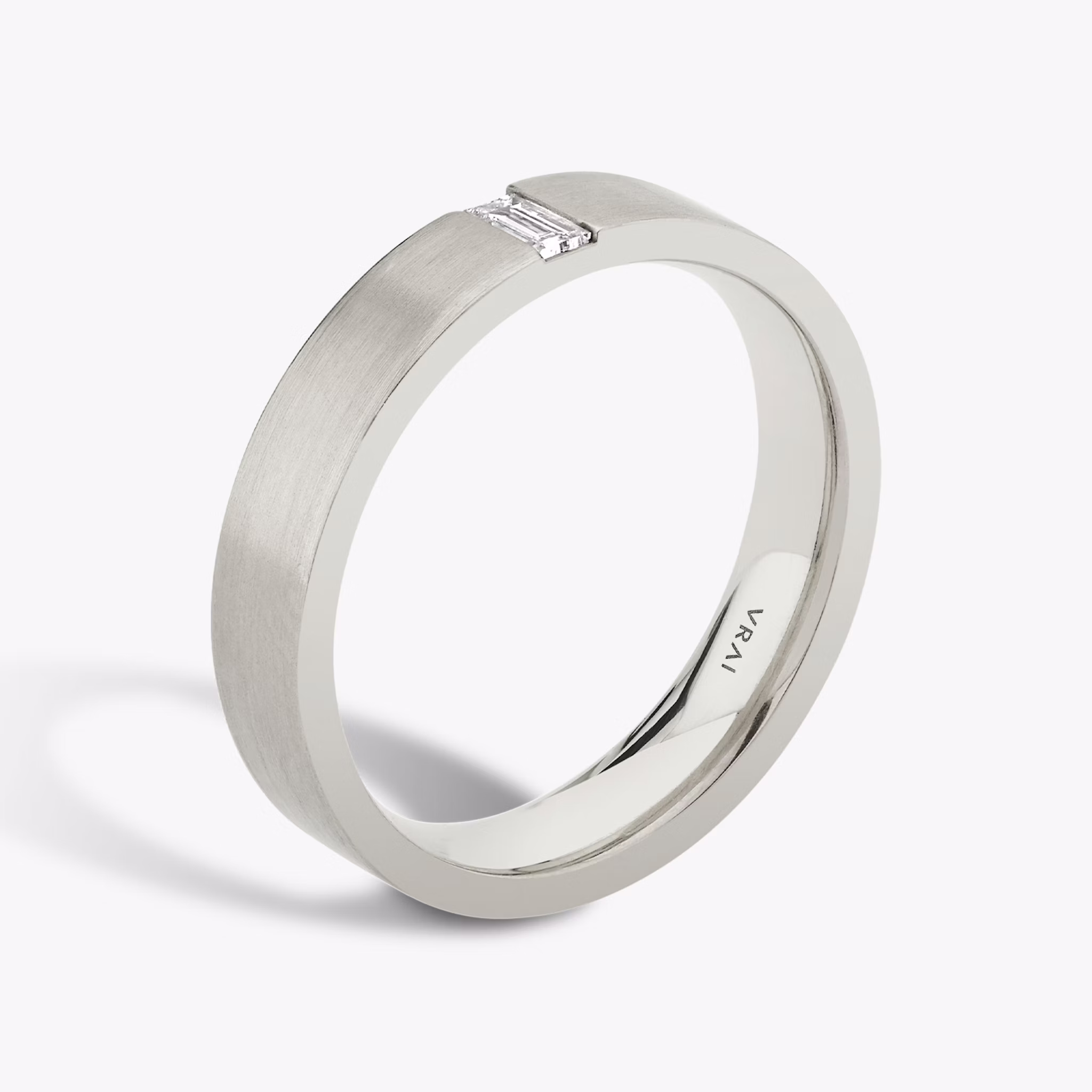 Brushed Baguette Band | Baguette | 18k | White Gold