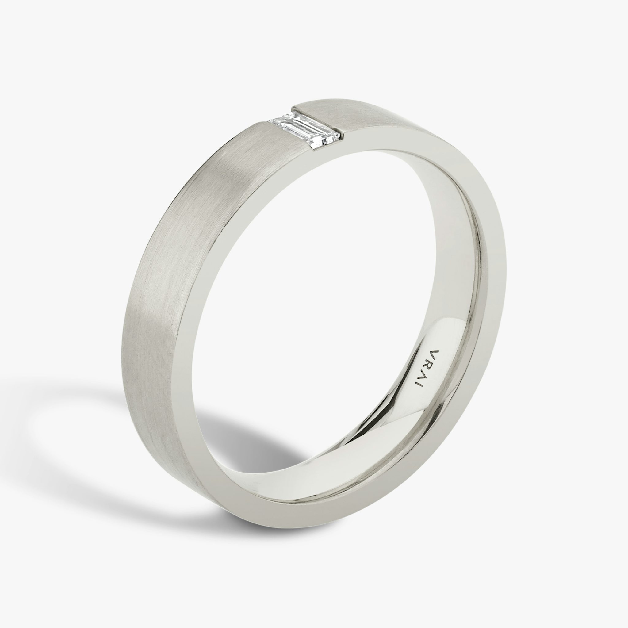 Brushed Baguette Band | Baguette | 18k | White Gold