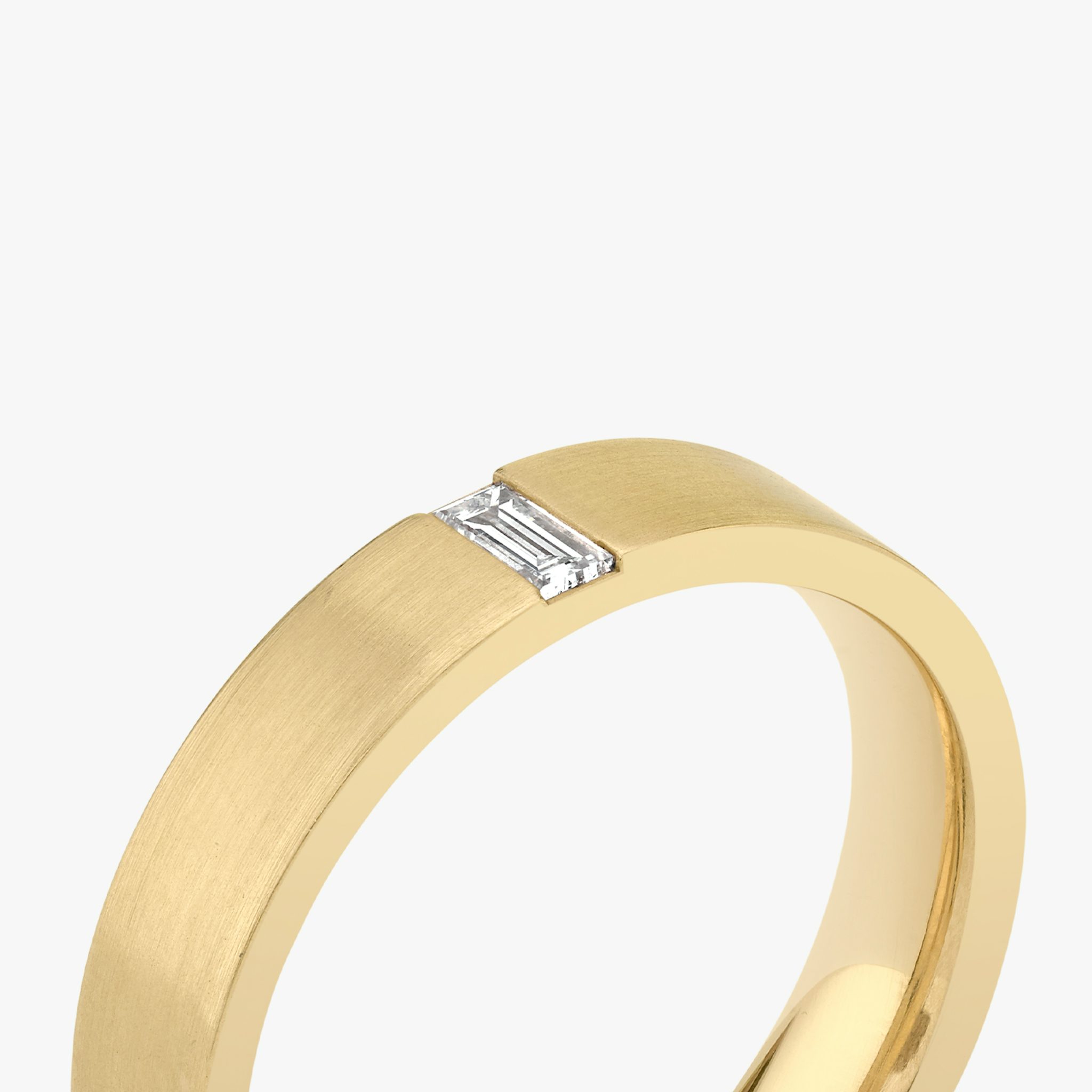 Brushed Baguette Band | Baguette | 18k | Yellow Gold
