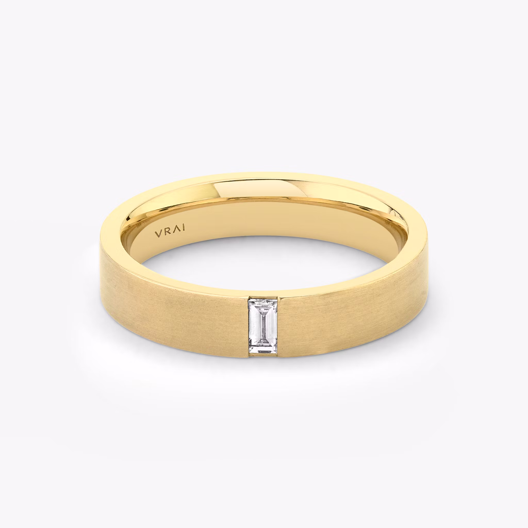 Brushed Baguette Band Baguette | Yellow Gold