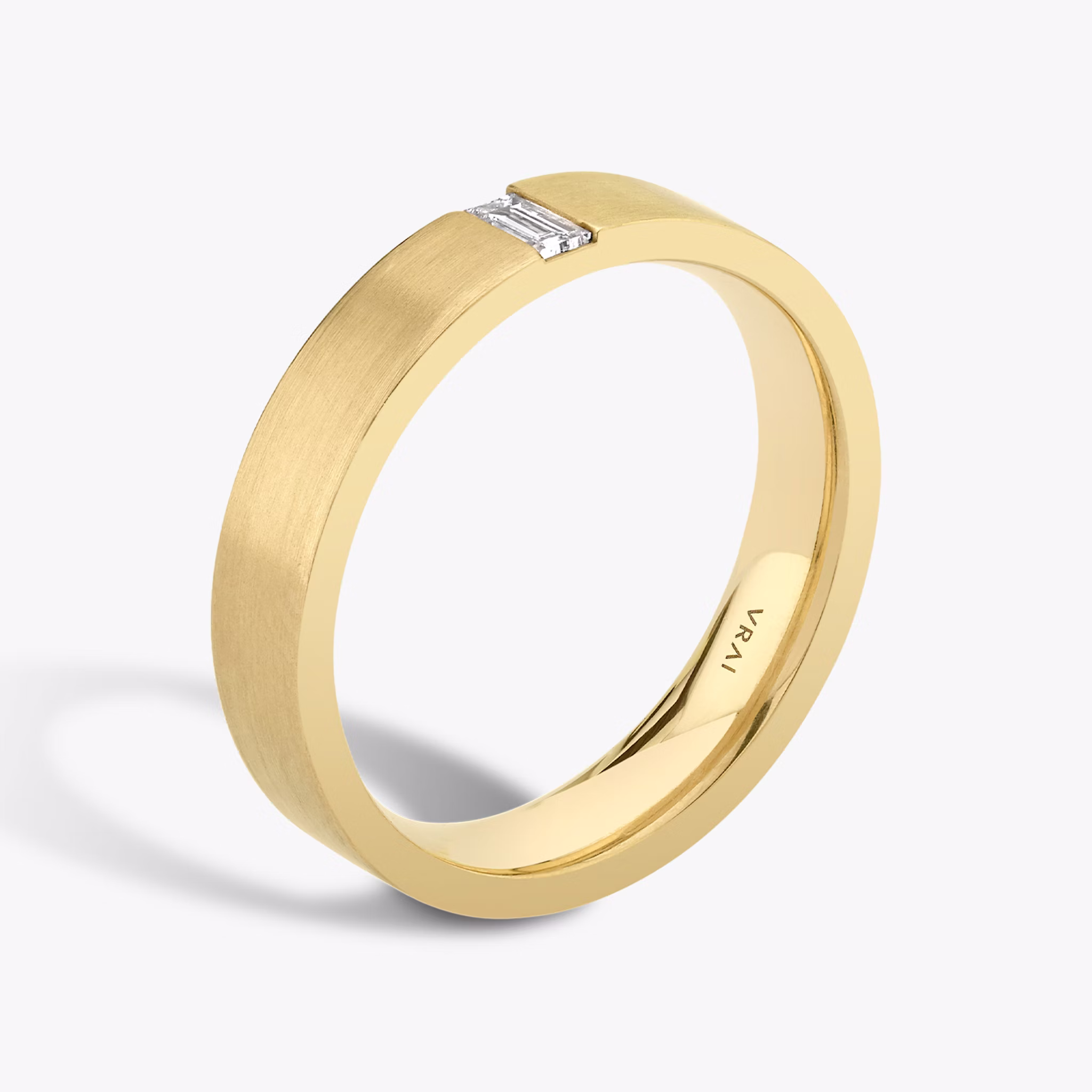 Brushed Baguette Band | Baguette | 18k | Yellow Gold