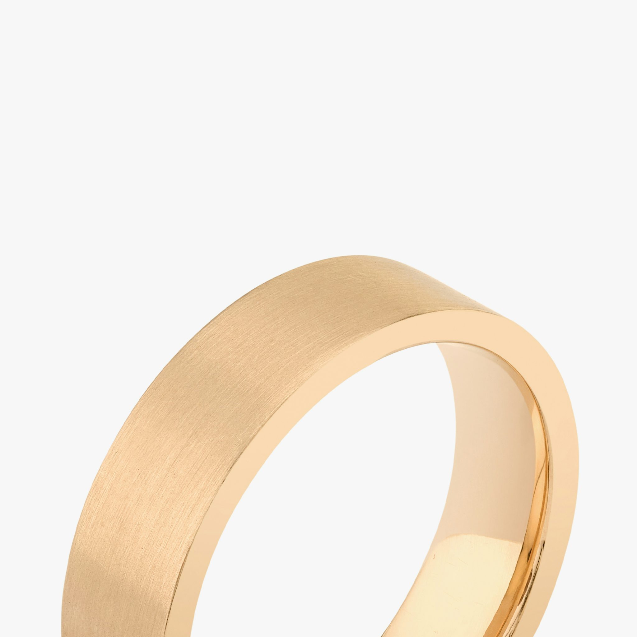 Brushed Flat Band | 14k | Rose Gold | bandWidth: 6mm