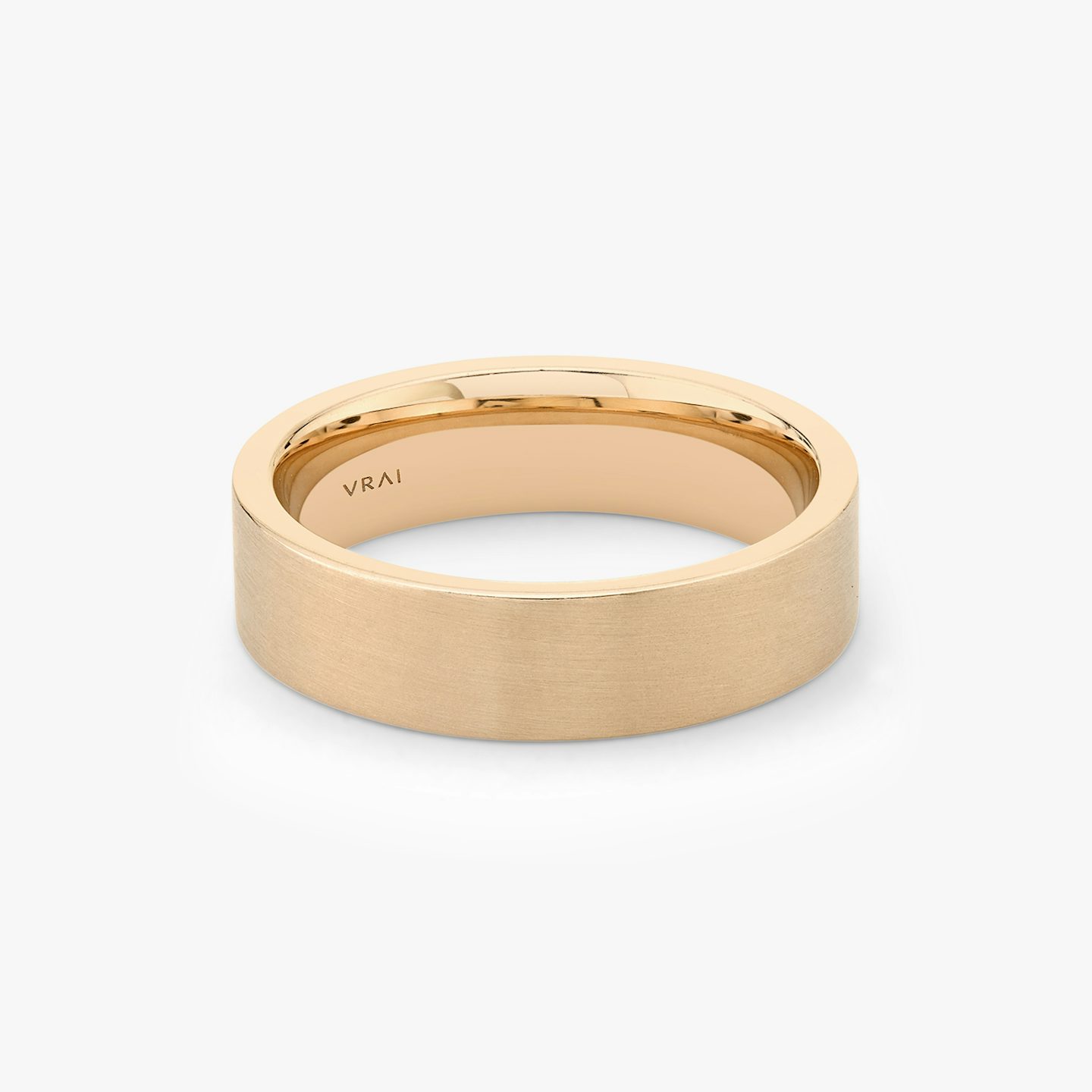 Brushed Flat Band | 14k | Rose Gold | bandWidth: 6mm