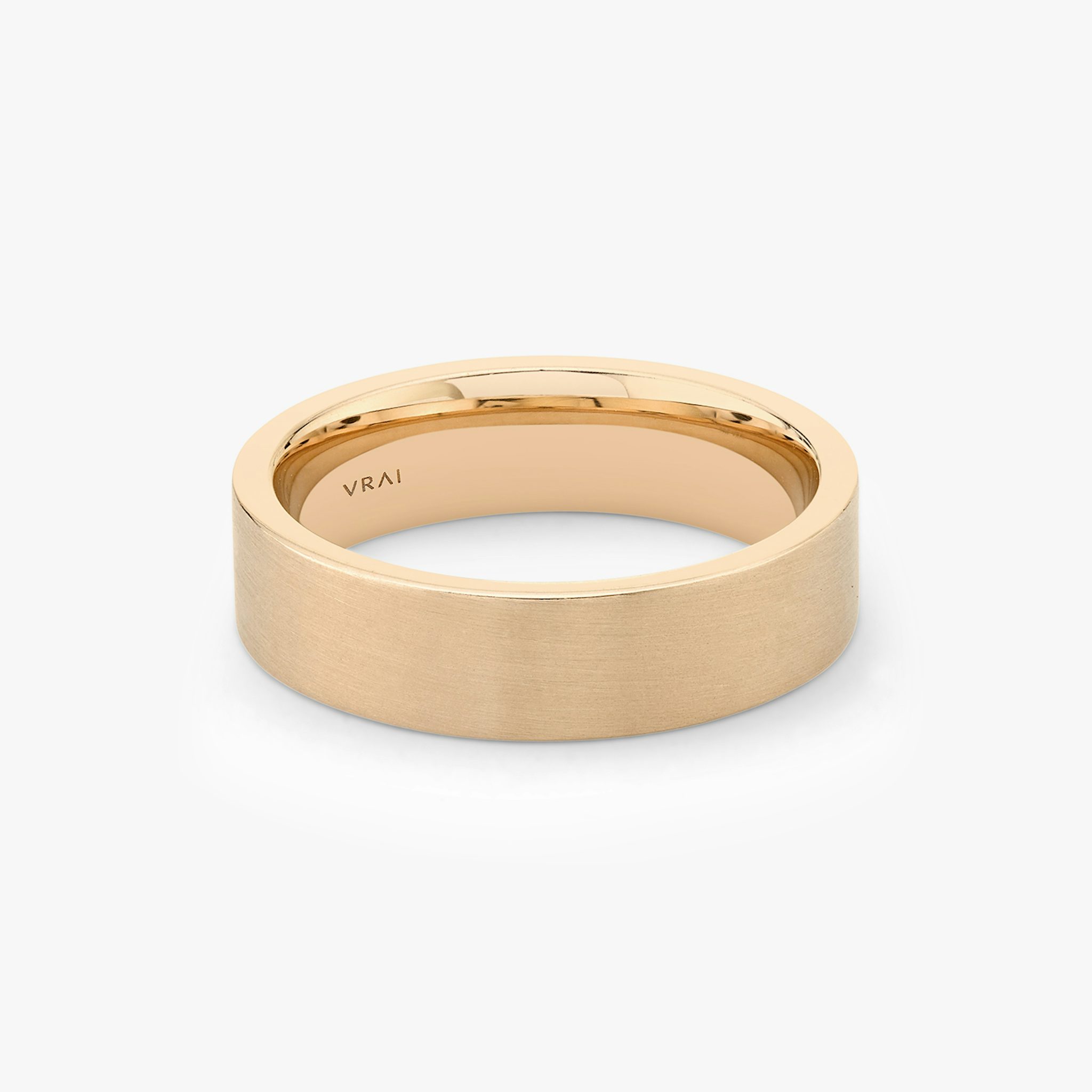 Brushed Flat Band | 14k | Rose Gold | bandWidth: 6mm