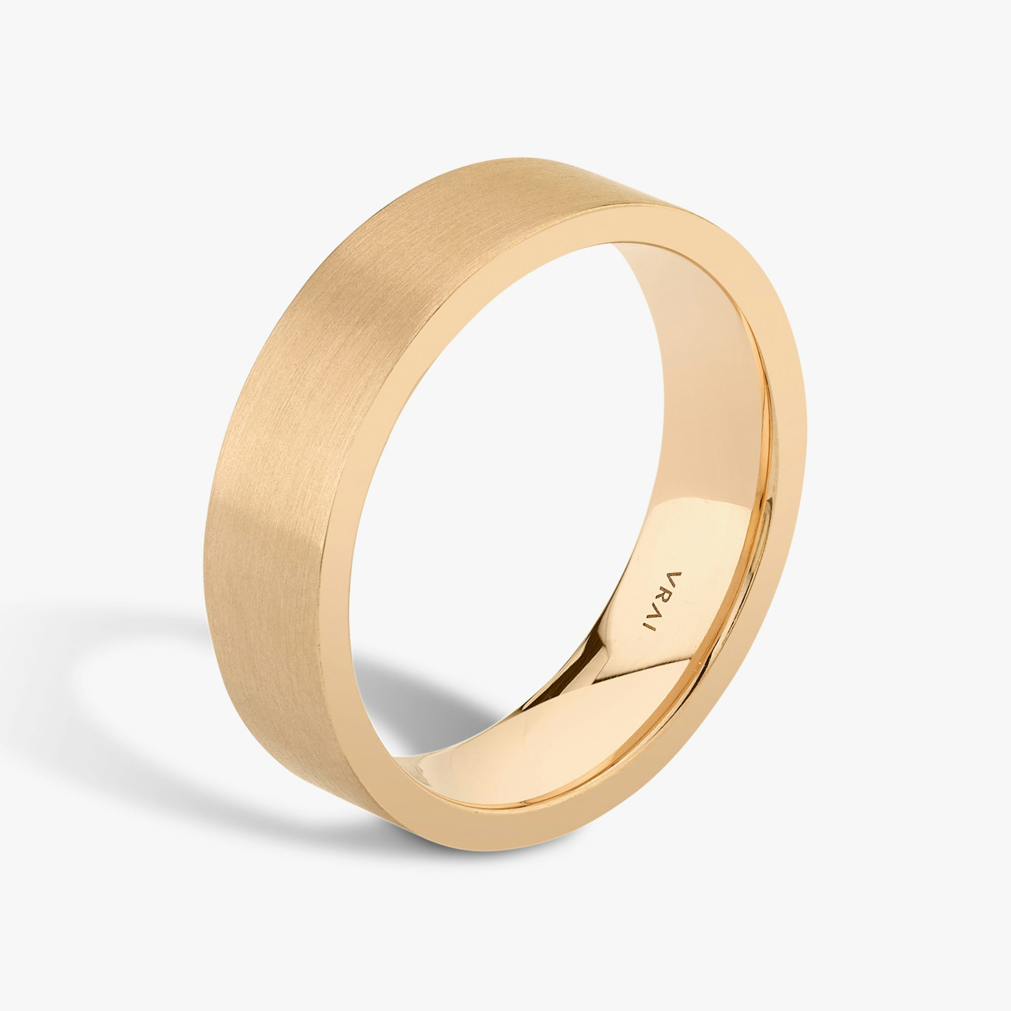 Brushed Flat Band | 14k | Rose Gold | bandWidth: 6mm