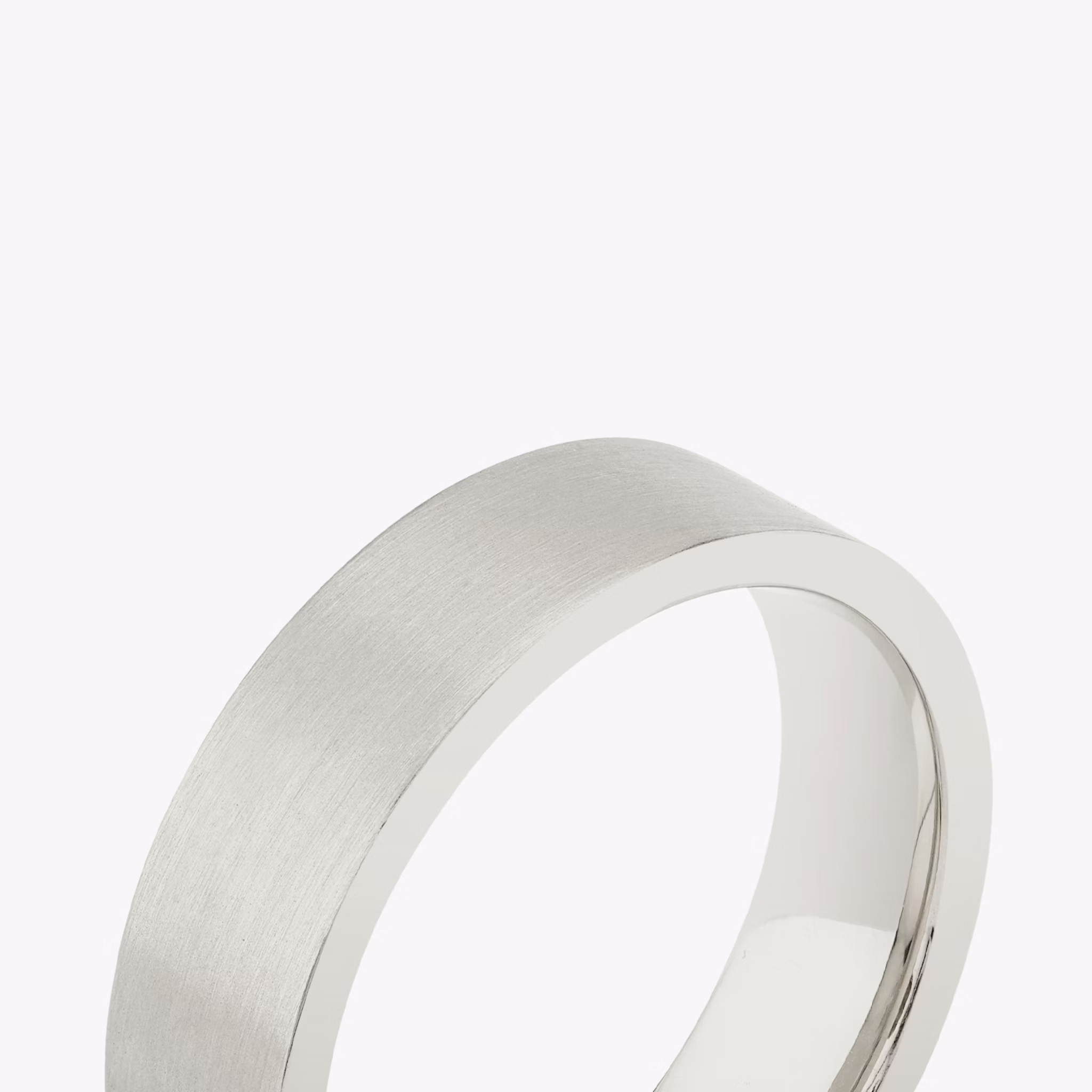Brushed Flat Band | 18k | White Gold | bandWidth: 6mm