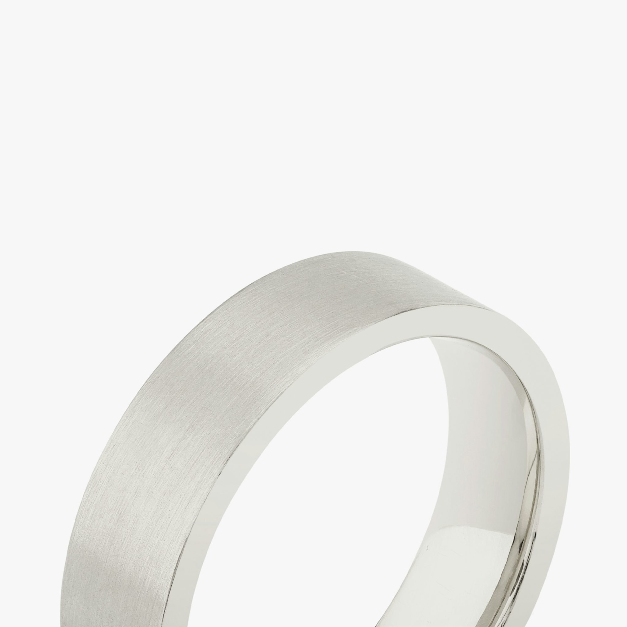 Brushed Flat Band | 18k | White Gold | bandWidth: 6mm