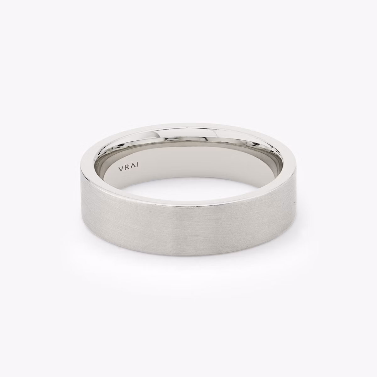 Brushed Flat Band | 18k | White Gold | bandWidth: 6mm