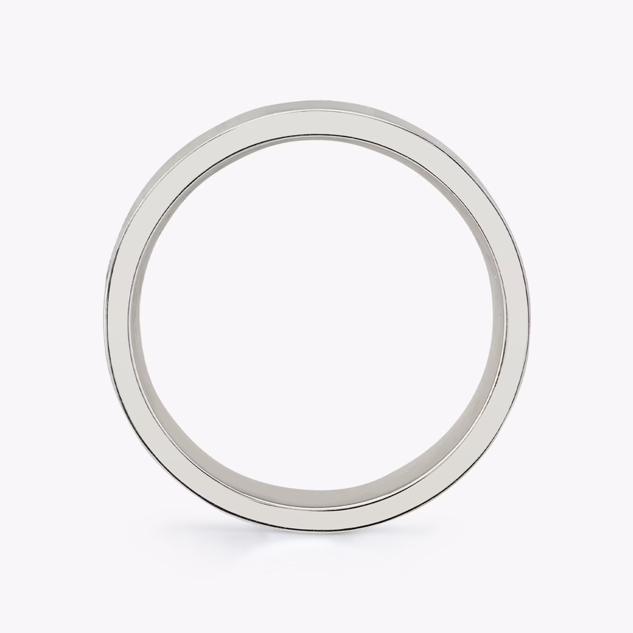 Brushed Flat Band | 18k | White Gold | bandWidth: 6mm
