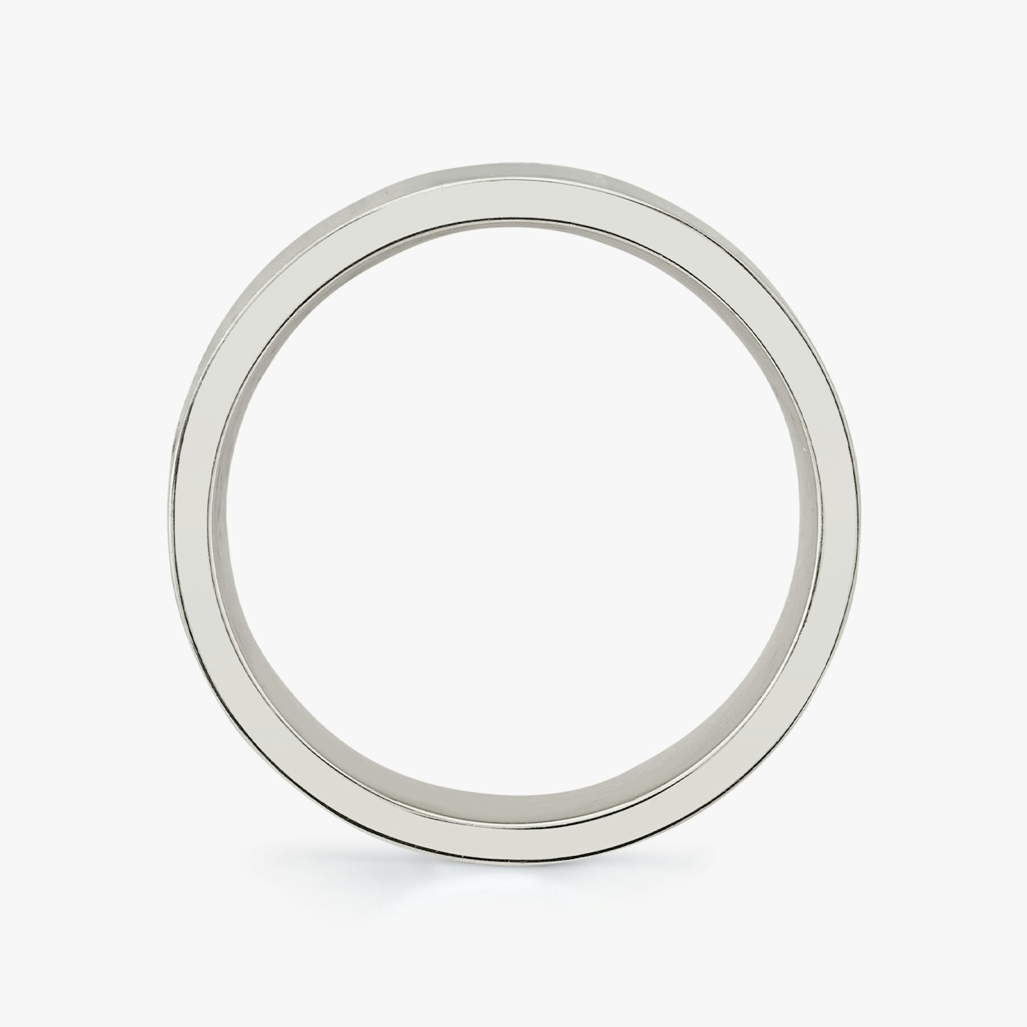 Brushed Flat Band | 18k | White Gold | bandWidth: 6mm