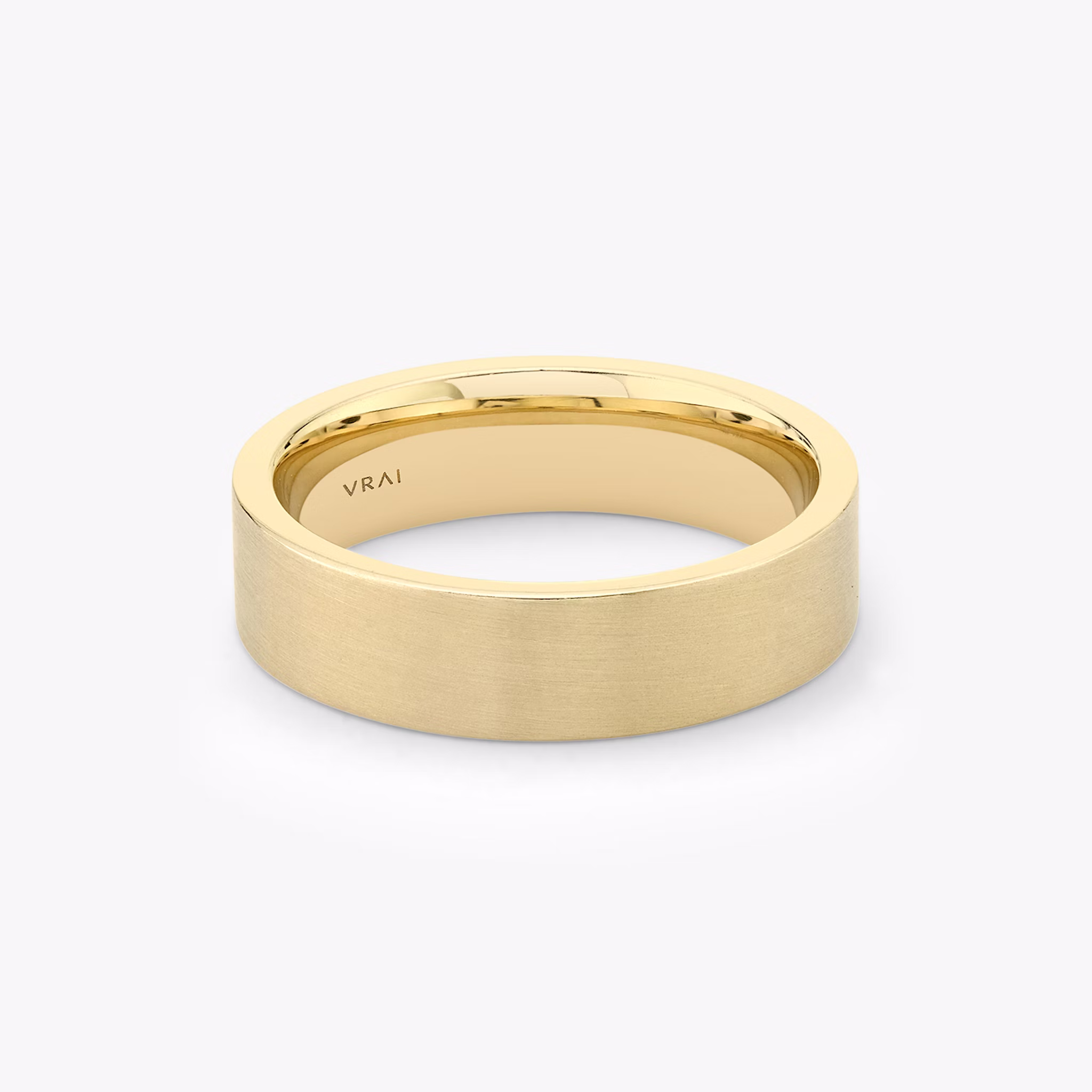 Brushed Flat Band | 18k | Yellow Gold | bandWidth: 6mm