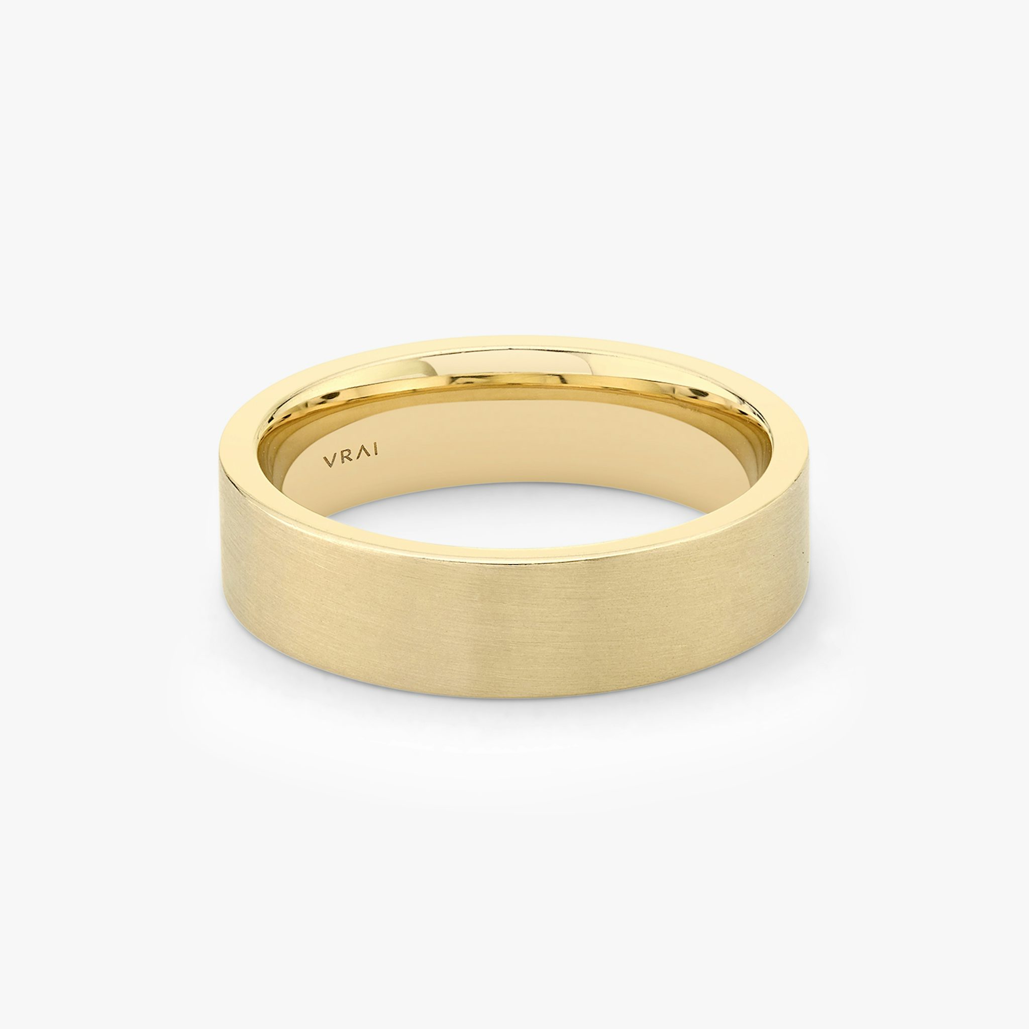 Brushed Flat Band | 18k | Yellow Gold | bandWidth: 6mm