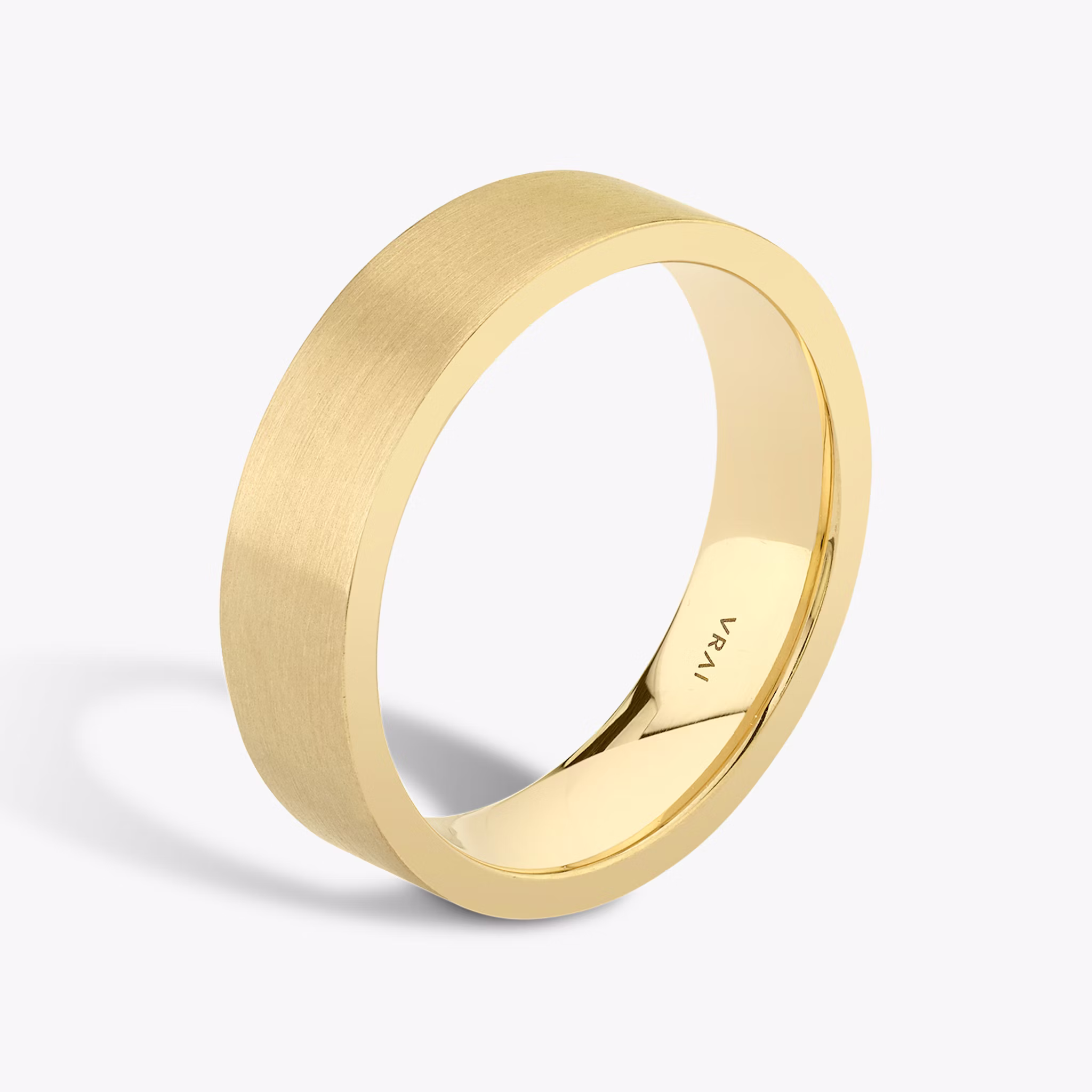 Brushed Flat Band | 18k | Yellow Gold | bandWidth: 6mm