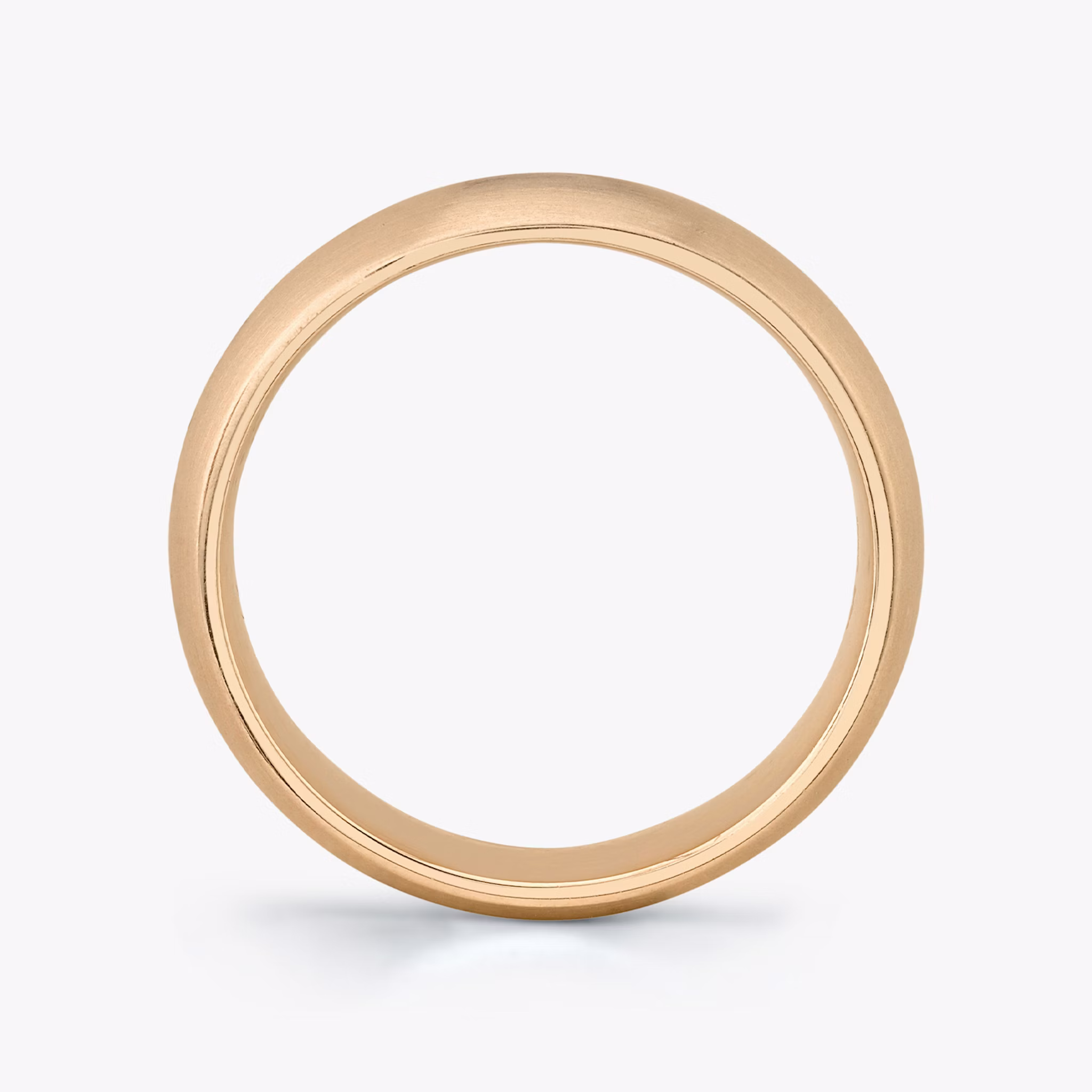 Brushed Round Band | 14k | Rose Gold | bandWidth: 6mm