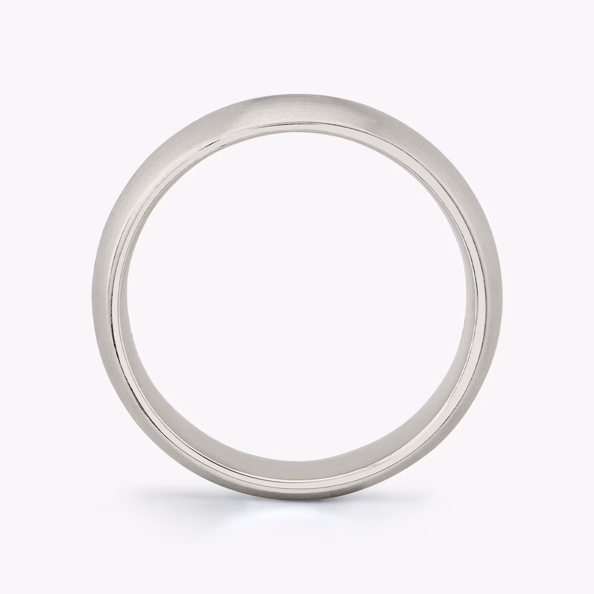 Brushed Round Band | 18k | White Gold | bandWidth: 6mm