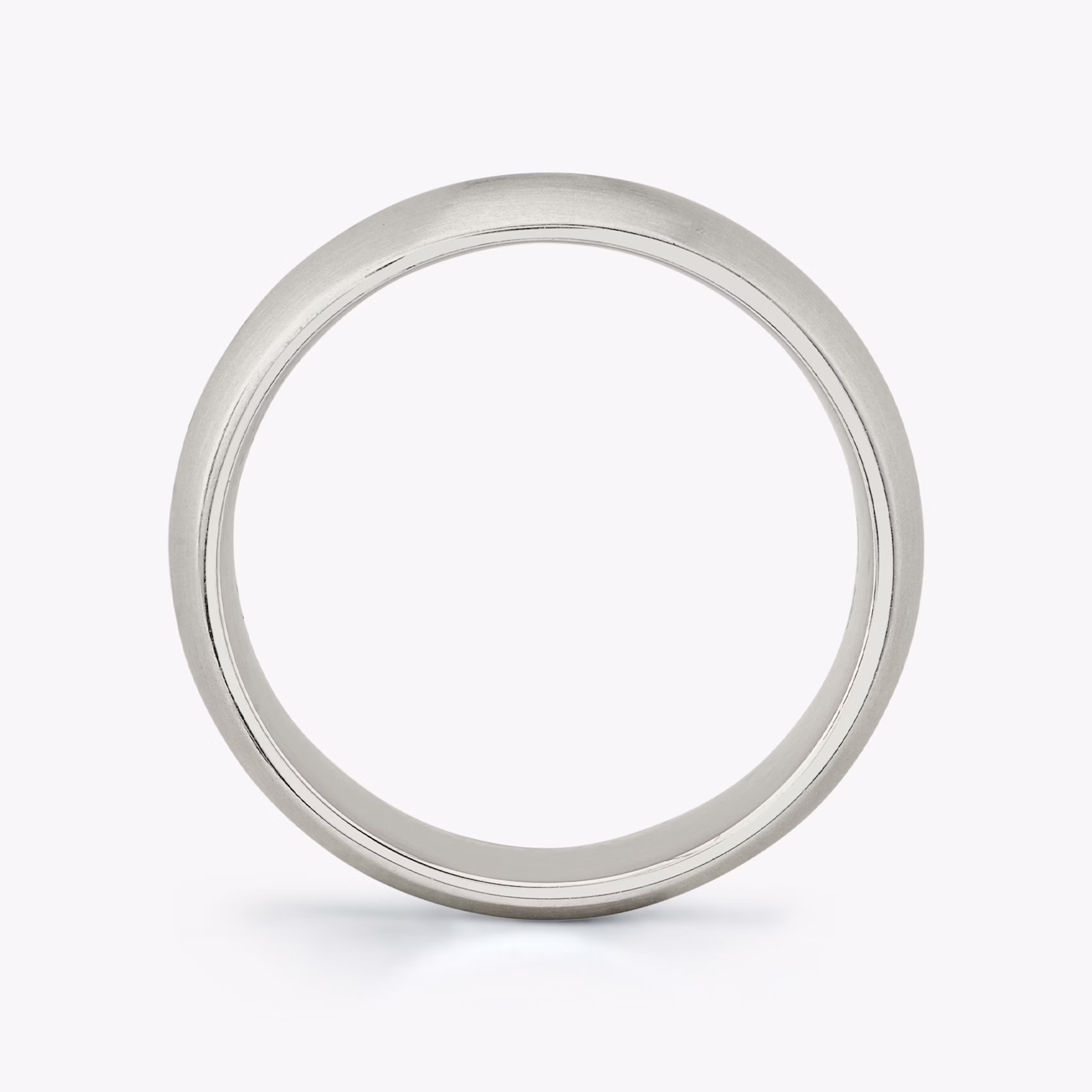 Brushed Round Band | 18k | White Gold | bandWidth: 6mm