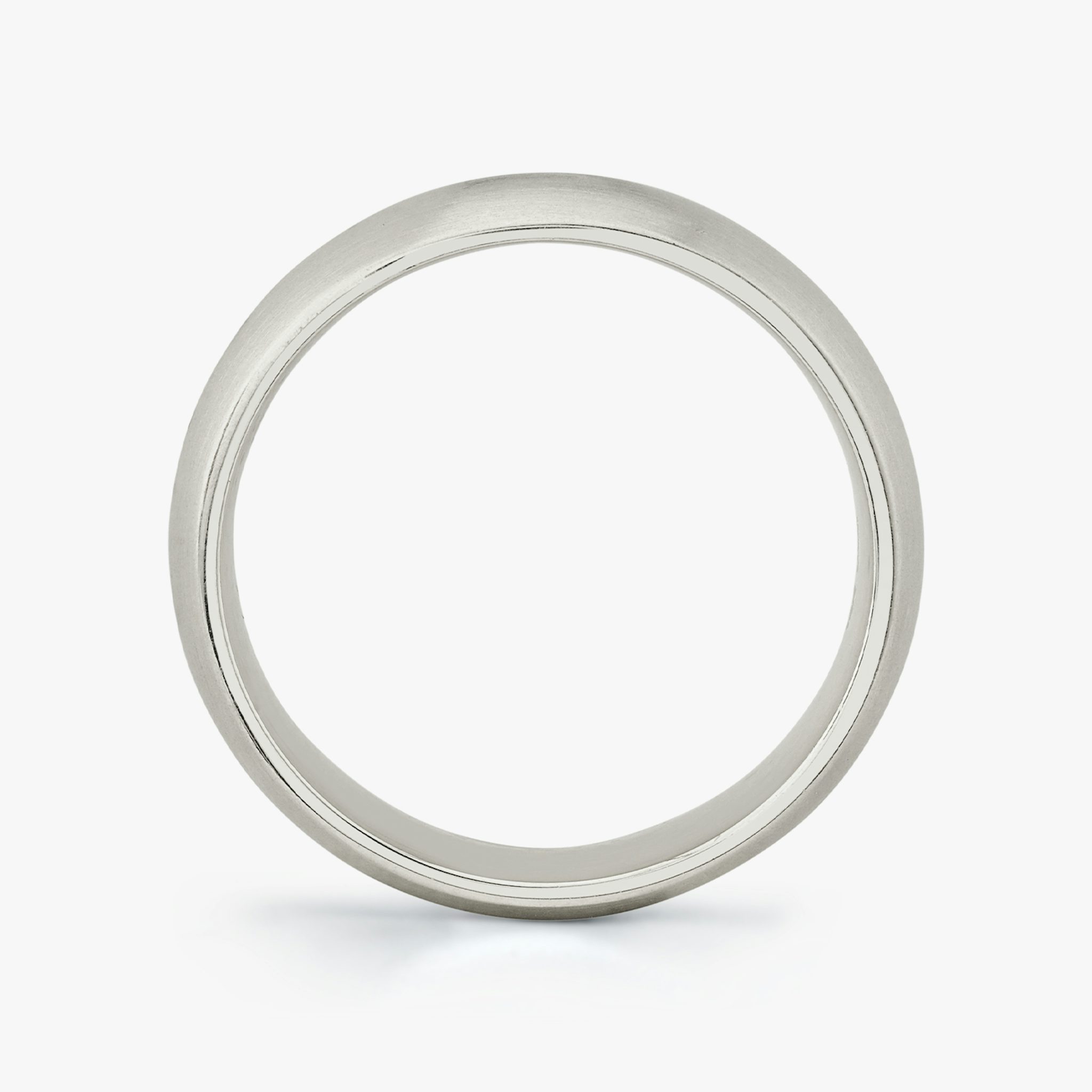 Brushed Round Band | 18k | White Gold | bandWidth: 6mm