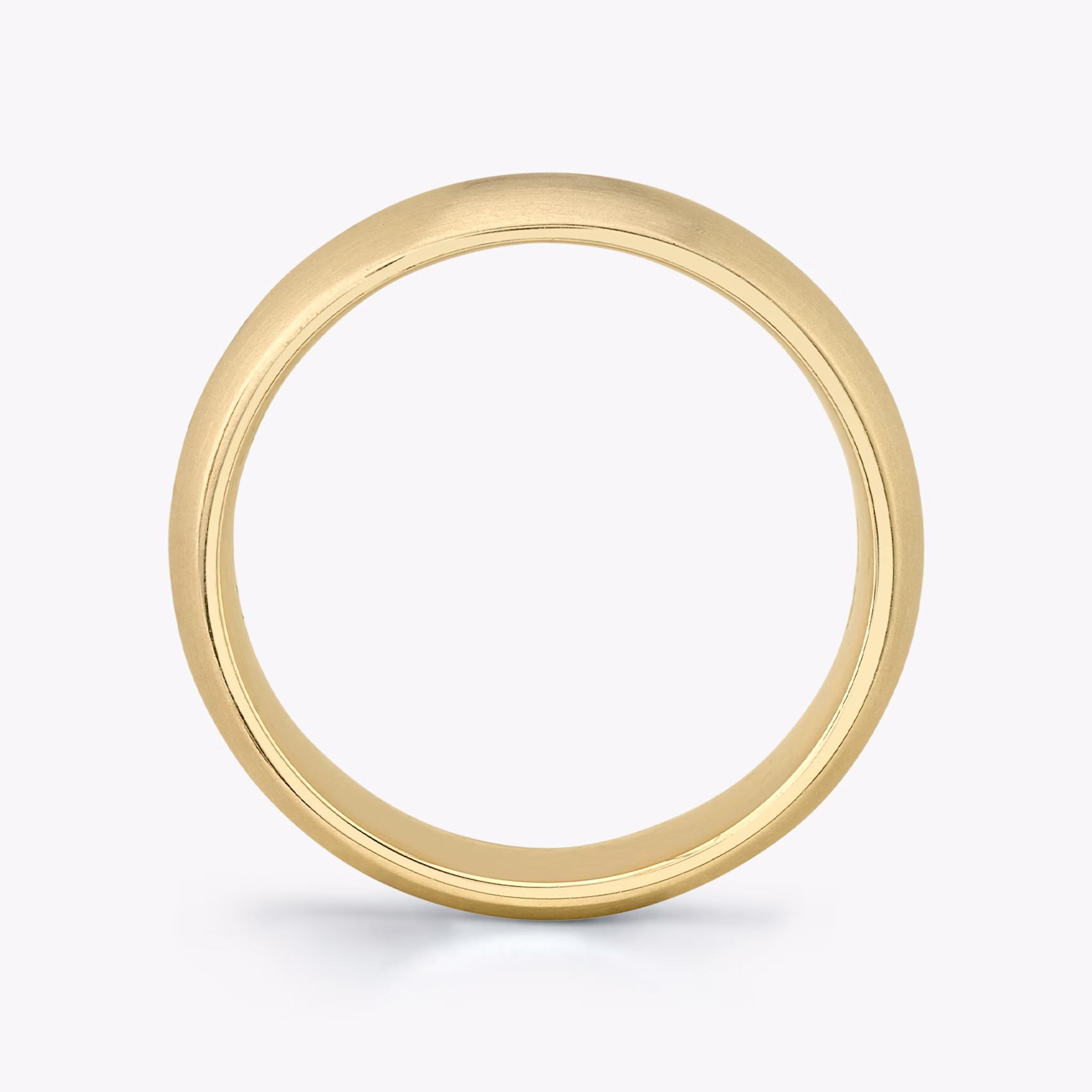 Brushed Round Band | 18k | Yellow Gold | bandWidth: 6mm