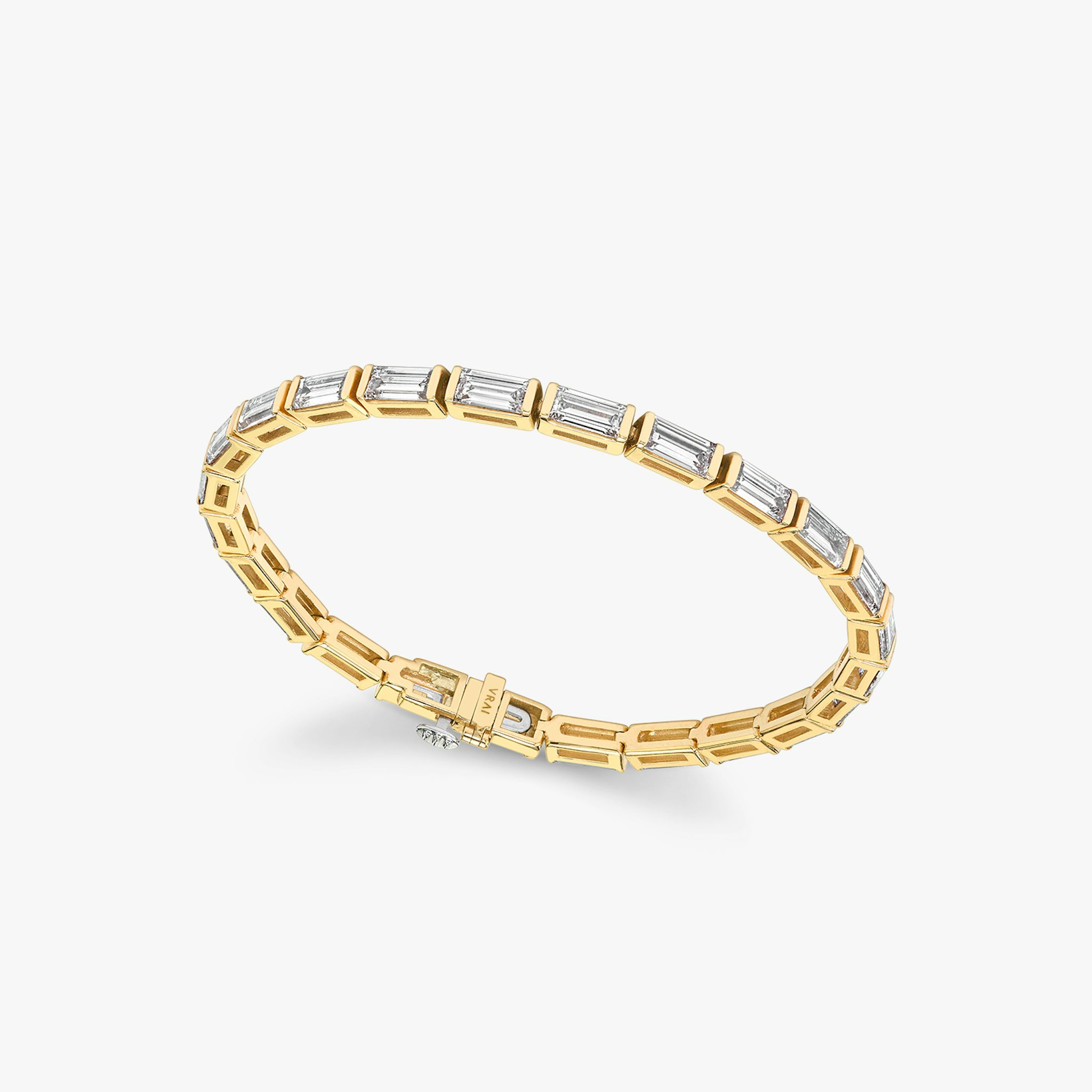 Baguette Tennis Bracelet | Baguette | 14k | Yellow Gold | diamondSize: large | chainLength: 6.5