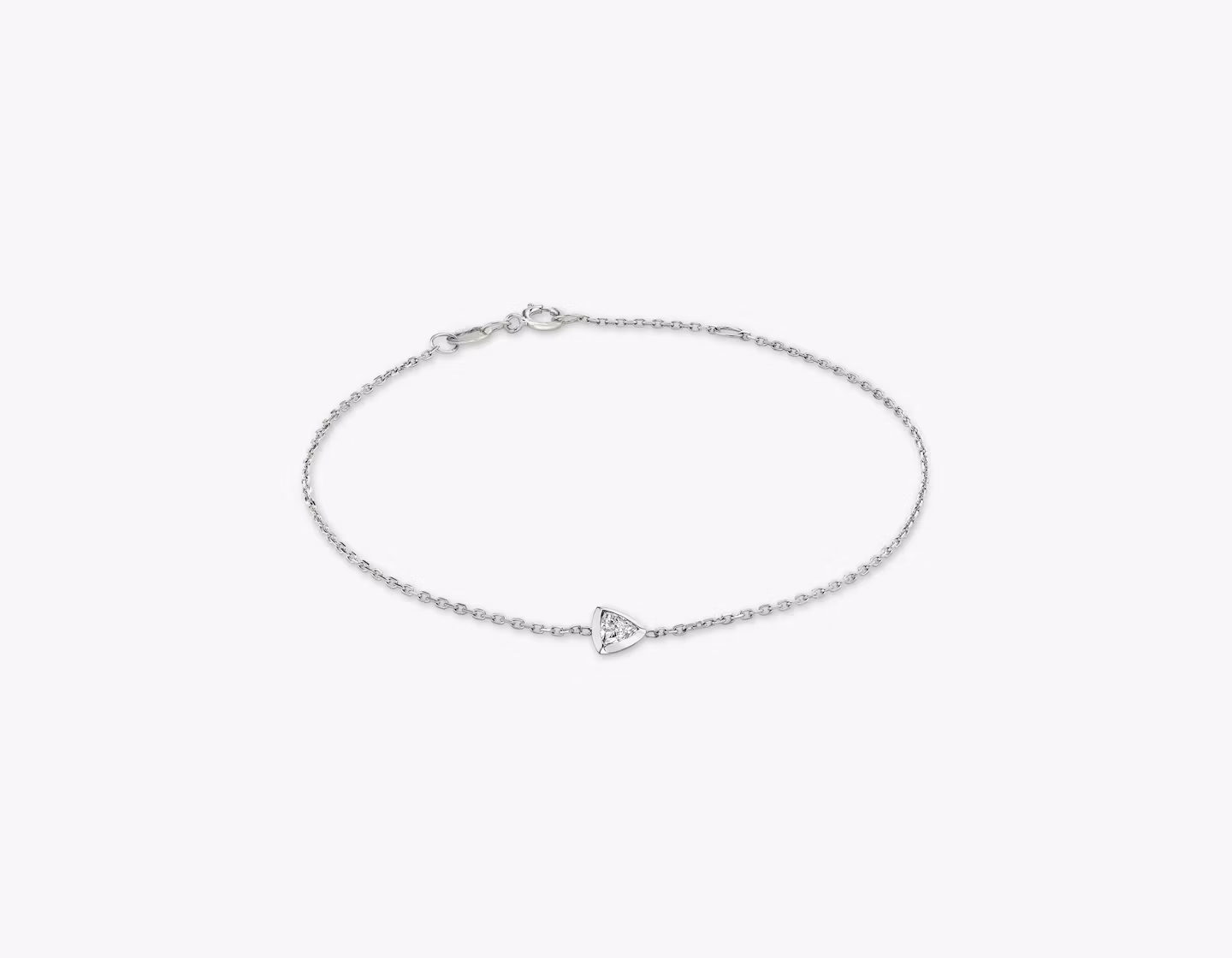 Knife-Edge Bezel Bracelet Trillion | White Gold