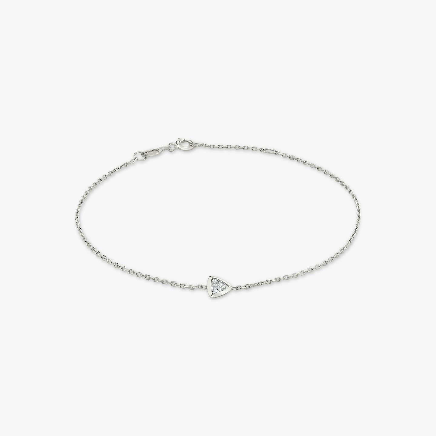 Knife-Edge Bezel Bracelet | Trillion | 14k | White Gold | chainLength: 6.5