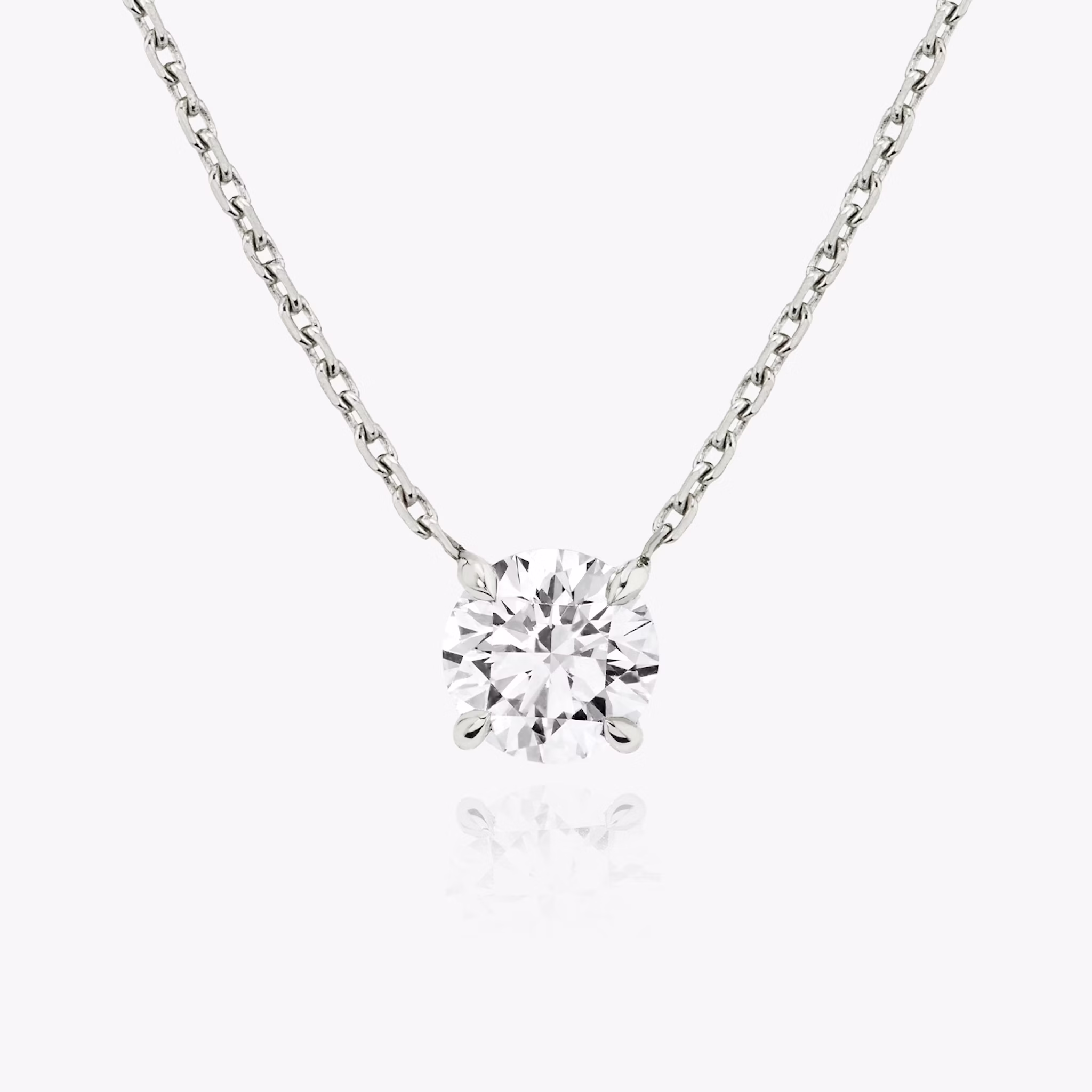 VRAI Solitaire Necklace | Round Brilliant | 14k | White Gold | diamondColor: near-colorless | caratWeight: 2ct