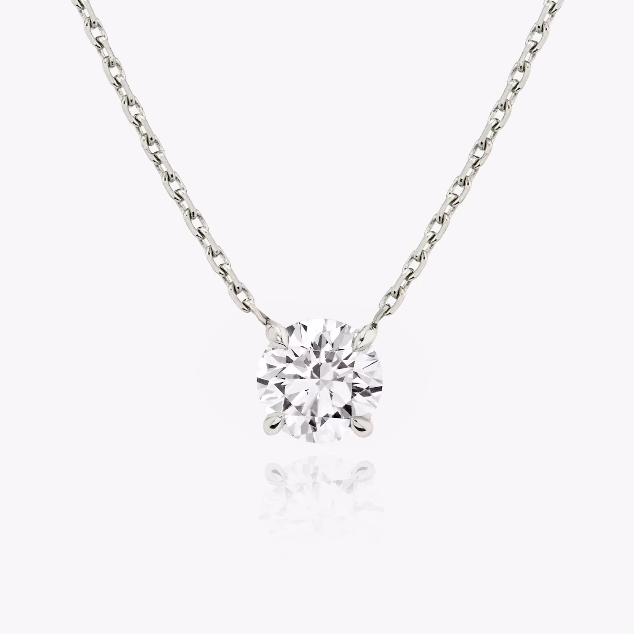 VRAI Solitaire Necklace Round Brilliant | White Gold