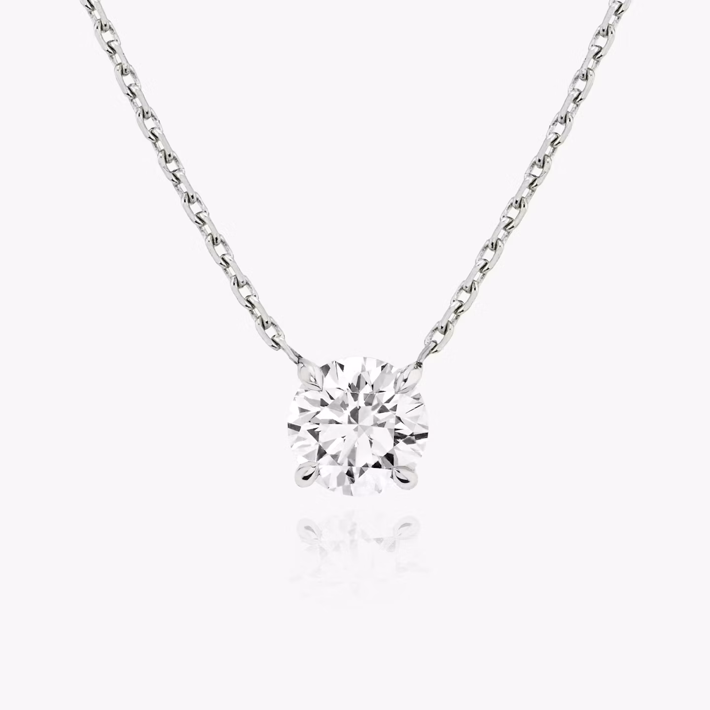 VRAI Solitaire Necklace | Round Brilliant | 14k | White Gold | diamondColor: near-colorless | caratWeight: 1.5ct