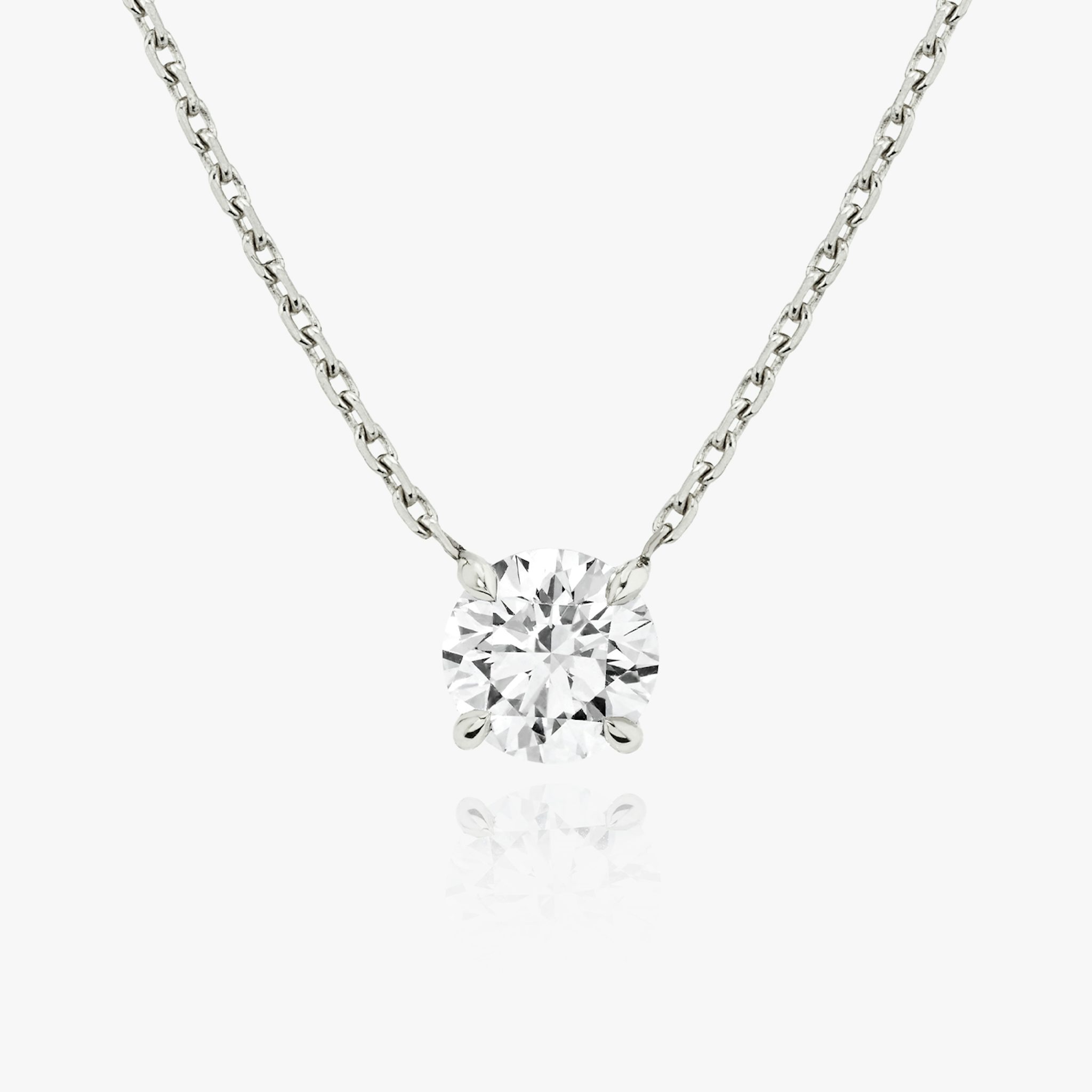 VRAI Solitaire Necklace | Round Brilliant | 14k | White Gold | diamondColor: near-colorless | caratWeight: 2ct