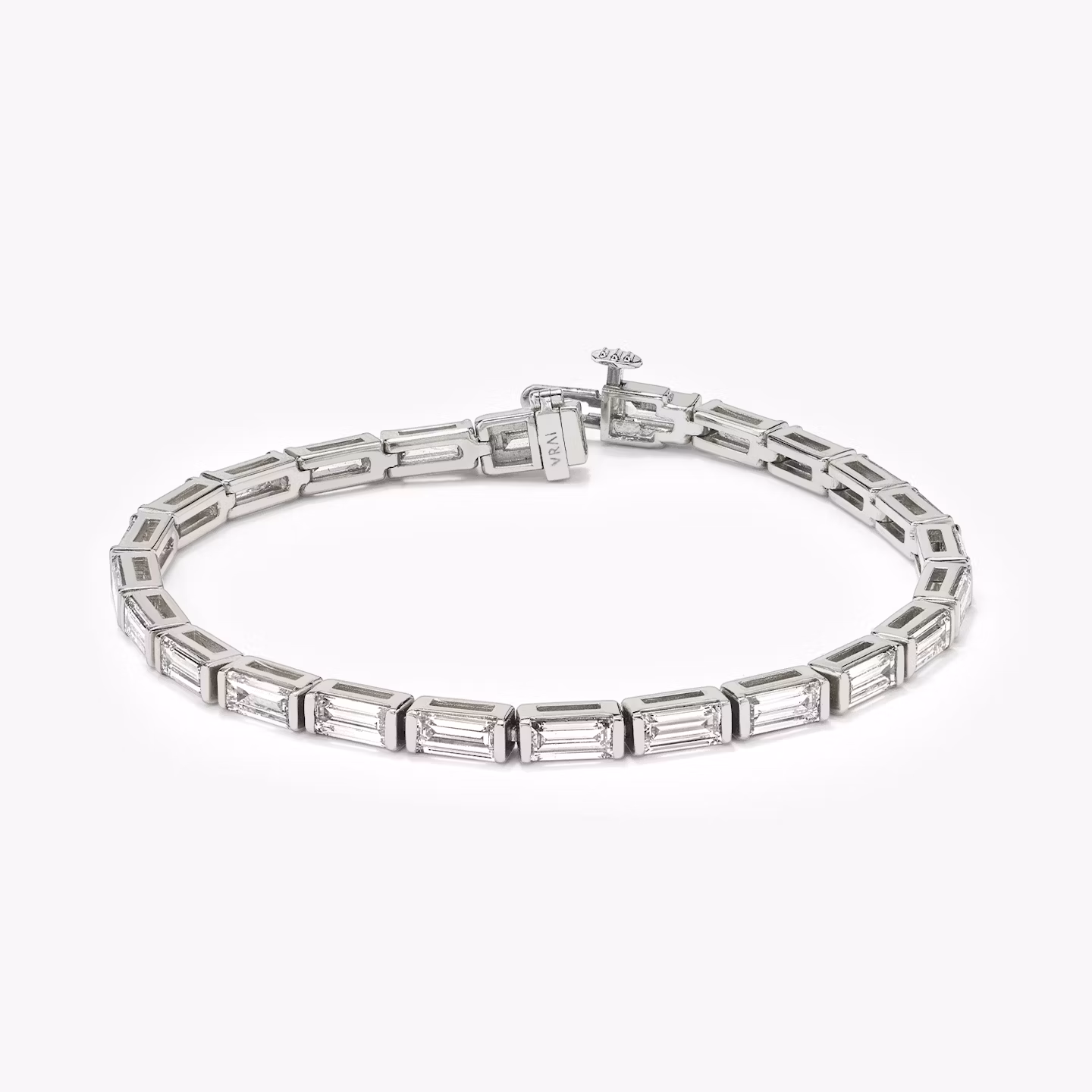 Baguette Tennis Bracelet | Baguette | 14k | White Gold | diamondSize: large | chainLength: 6.5