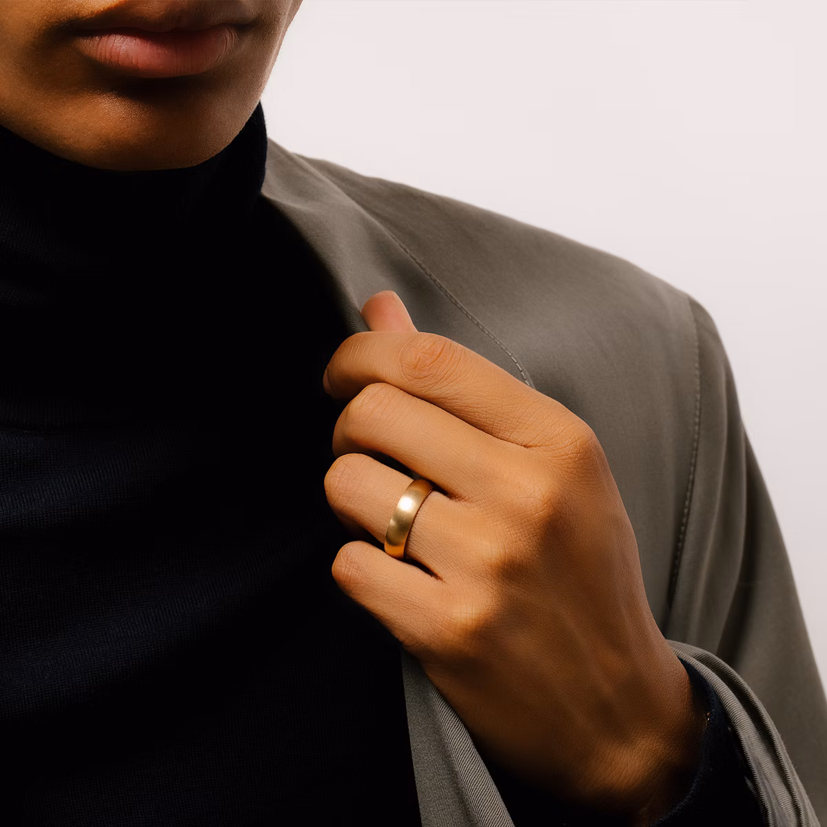 Brushed Round Band | 18k | White Gold | bandWidth: 6mm
