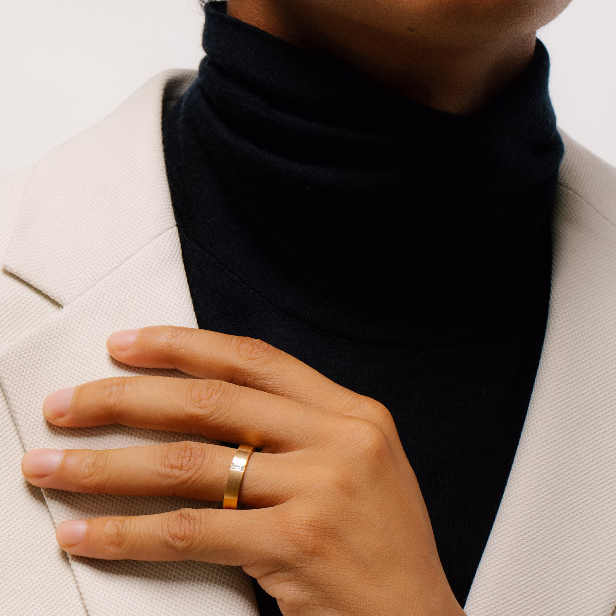 Brushed Baguette Band | Baguette | 14k | Rose Gold