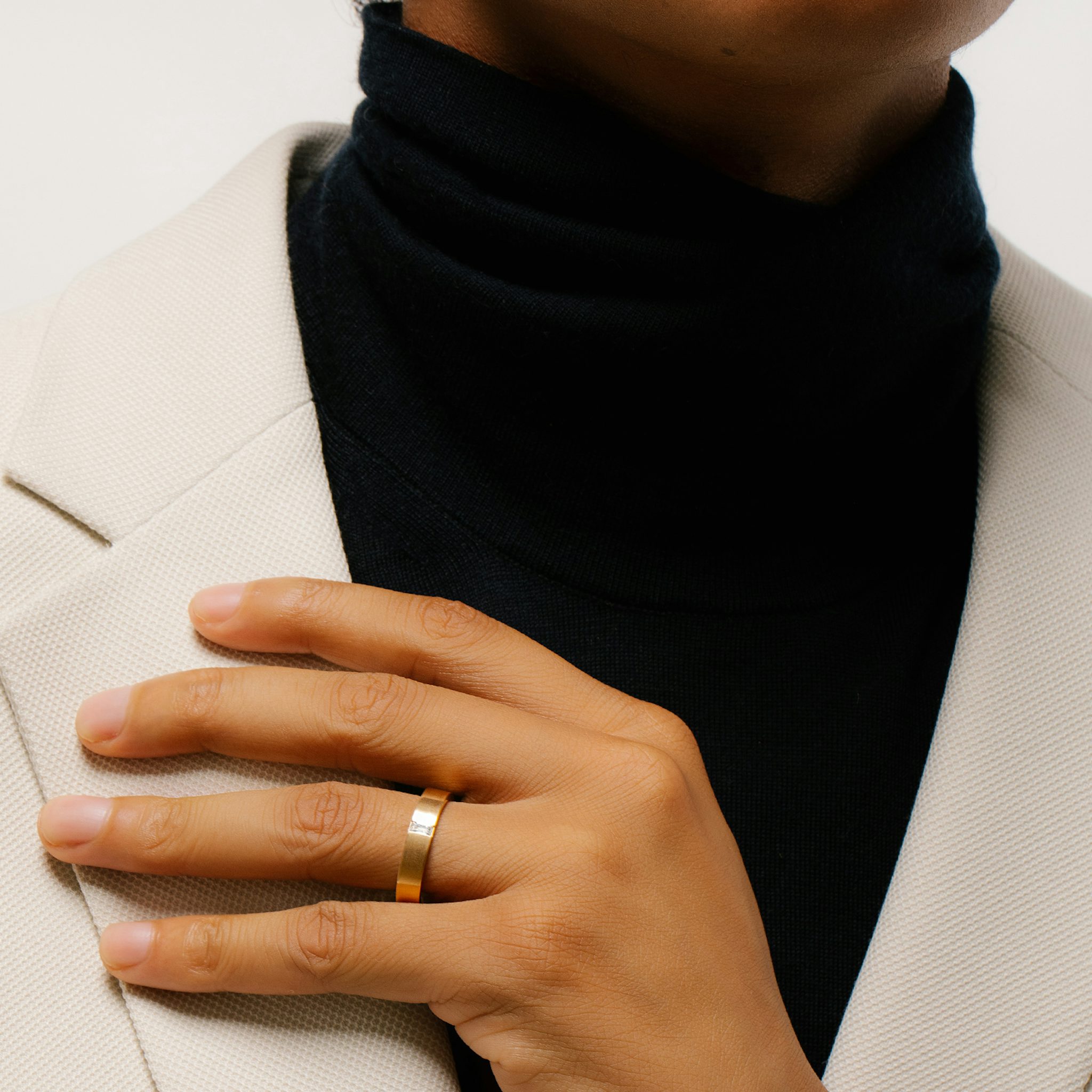 Brushed Baguette Band | Baguette | 14k | Rose Gold