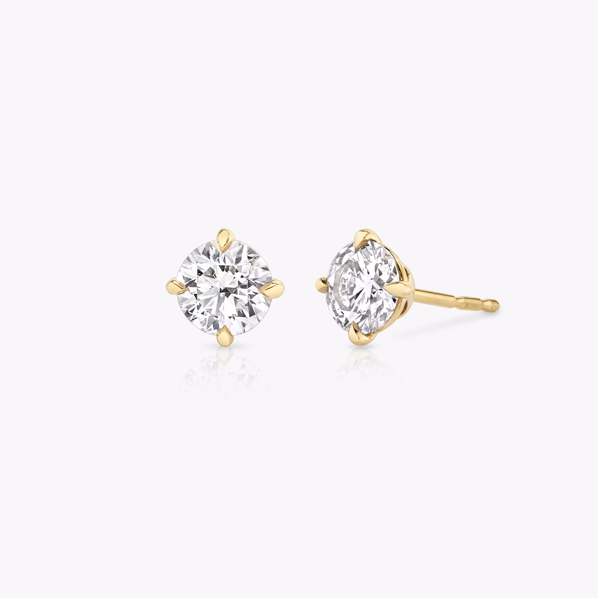 VRAI Solitaire Stud | Round Brilliant | 14k | Yellow Gold | diamondColor: colorless | caratWeight: 1.5ct